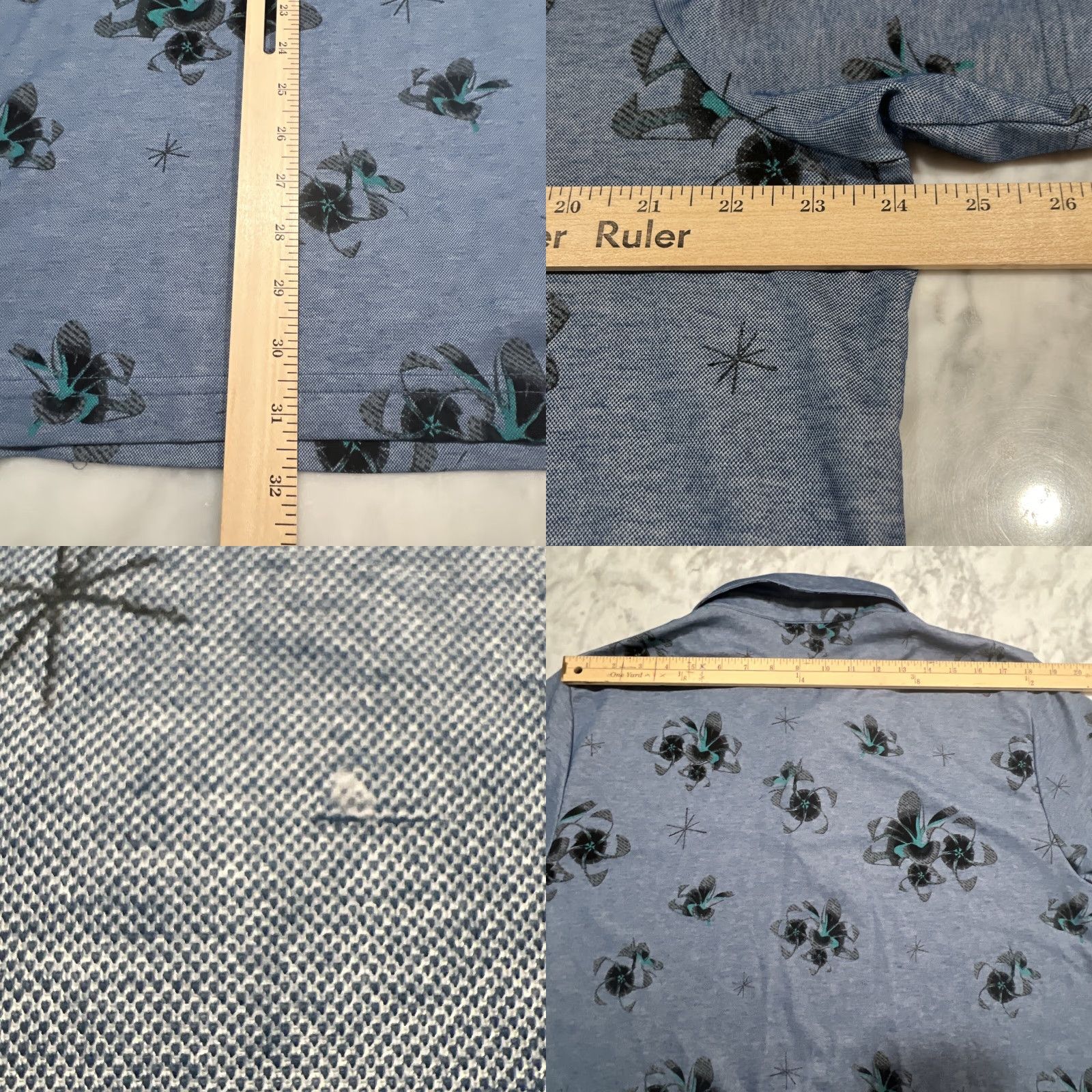 TravisMathew TRAVIS MATHEW Polo Shirt Men’s 2XL Blue Floral Print Golf Pima Cotton Blend Logo Shirt Size US XXL / EU 58 / 5 - 8 Thumbnail