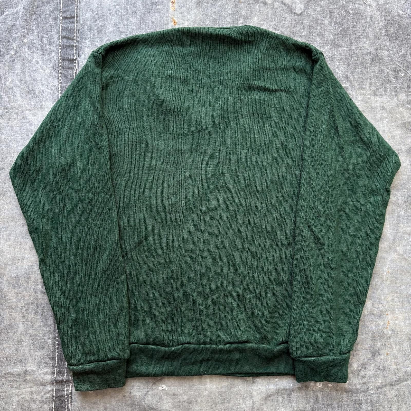 Vintage Vintage 70s Forest Heights Band Forest Green V-Neck Sweater Size US XS / EU 42 / 0 - 4 Thumbnail