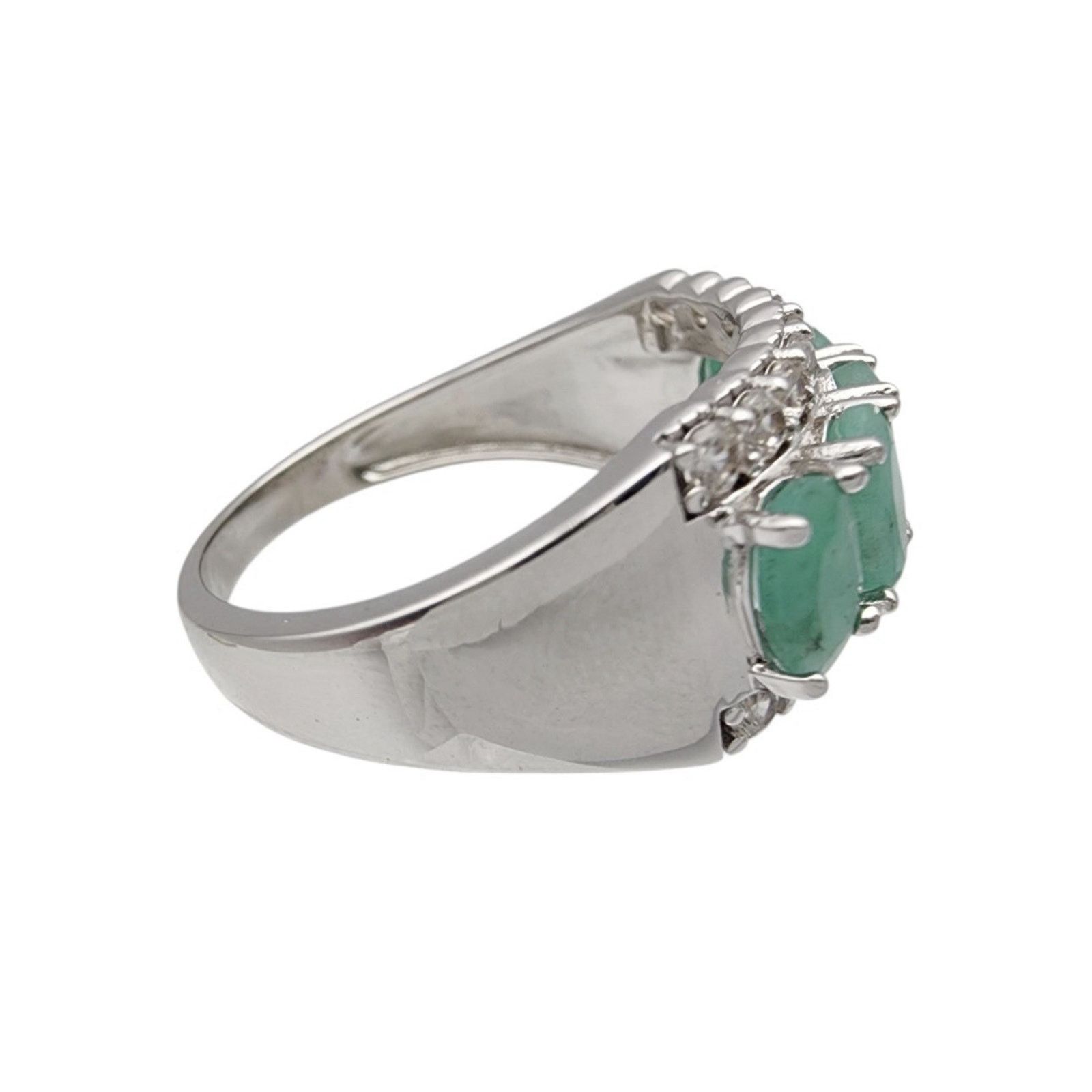 Other Sterling Silver Milky Emerald and Clear Topaz Ring Size 10 Size ONE SIZE - 3 Thumbnail