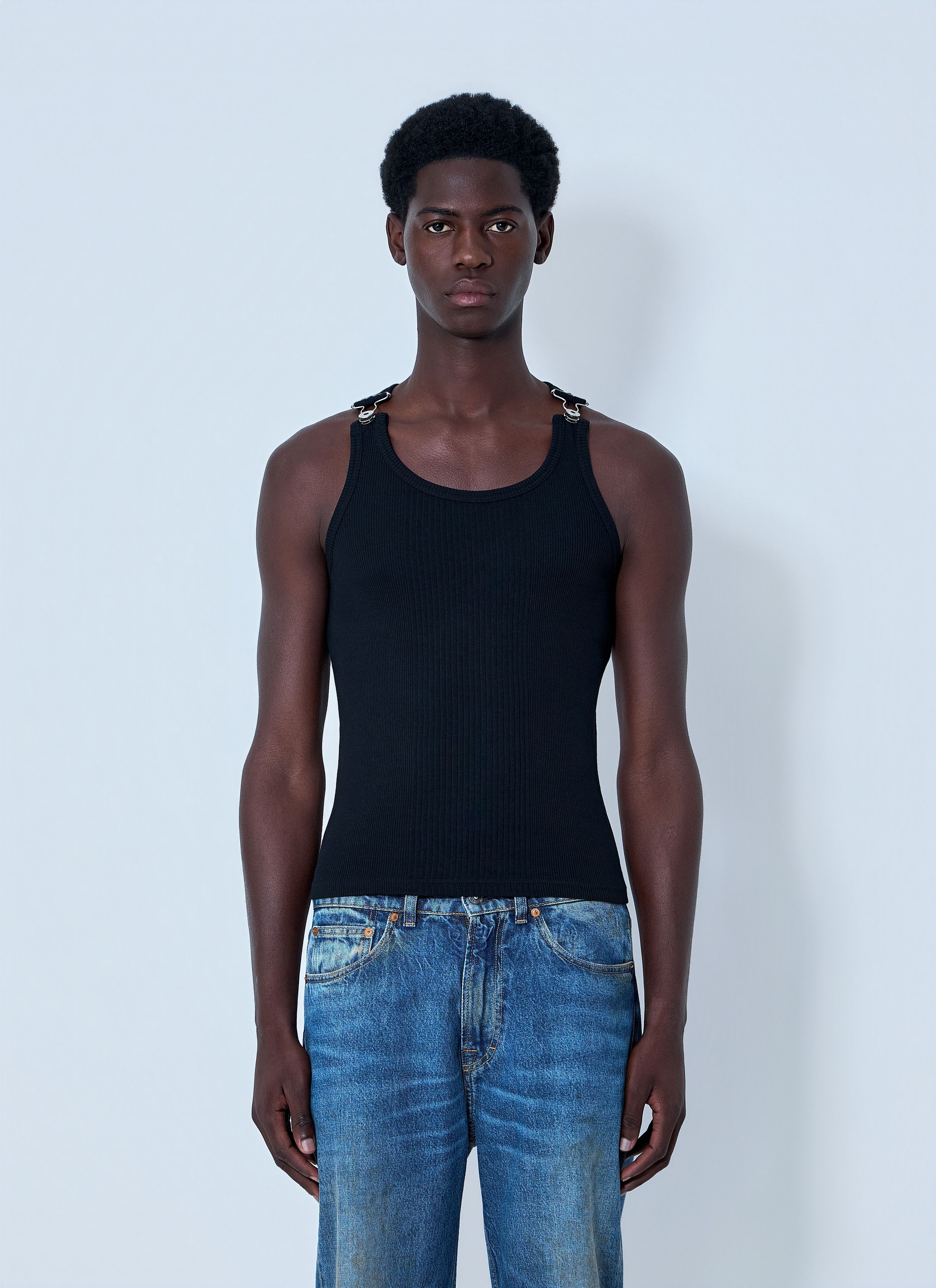 Jean Paul Gaultier Ribbed Tank Top with Metal Hardware Size US L / EU 52-54 / 3 - 1 Thumbnail