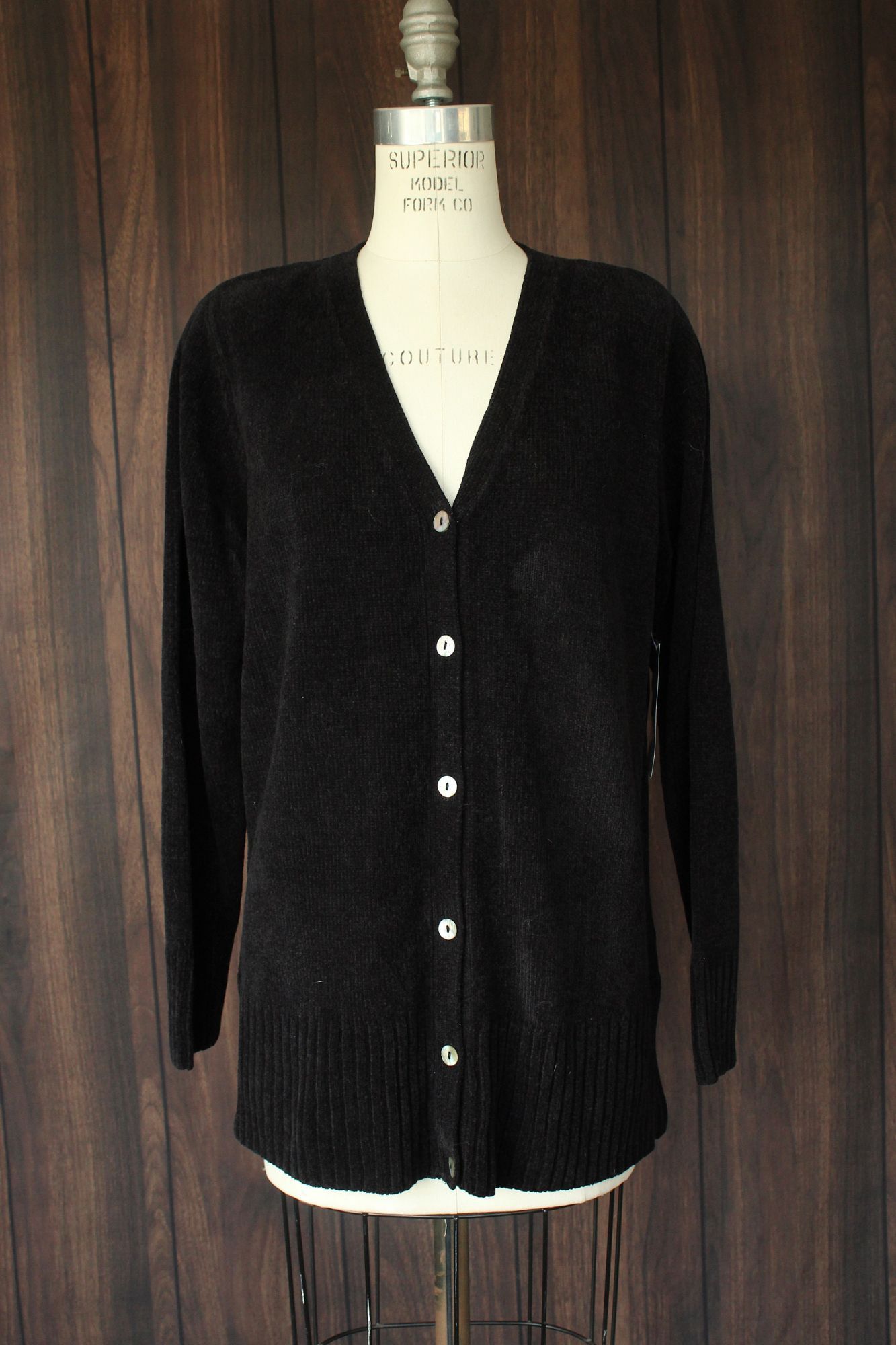 Vintage Vintage 1990s 2000s Sweater, NWT Karen Scott Black Chenille Size S / US 4 / IT 40 - 2 Thumbnail