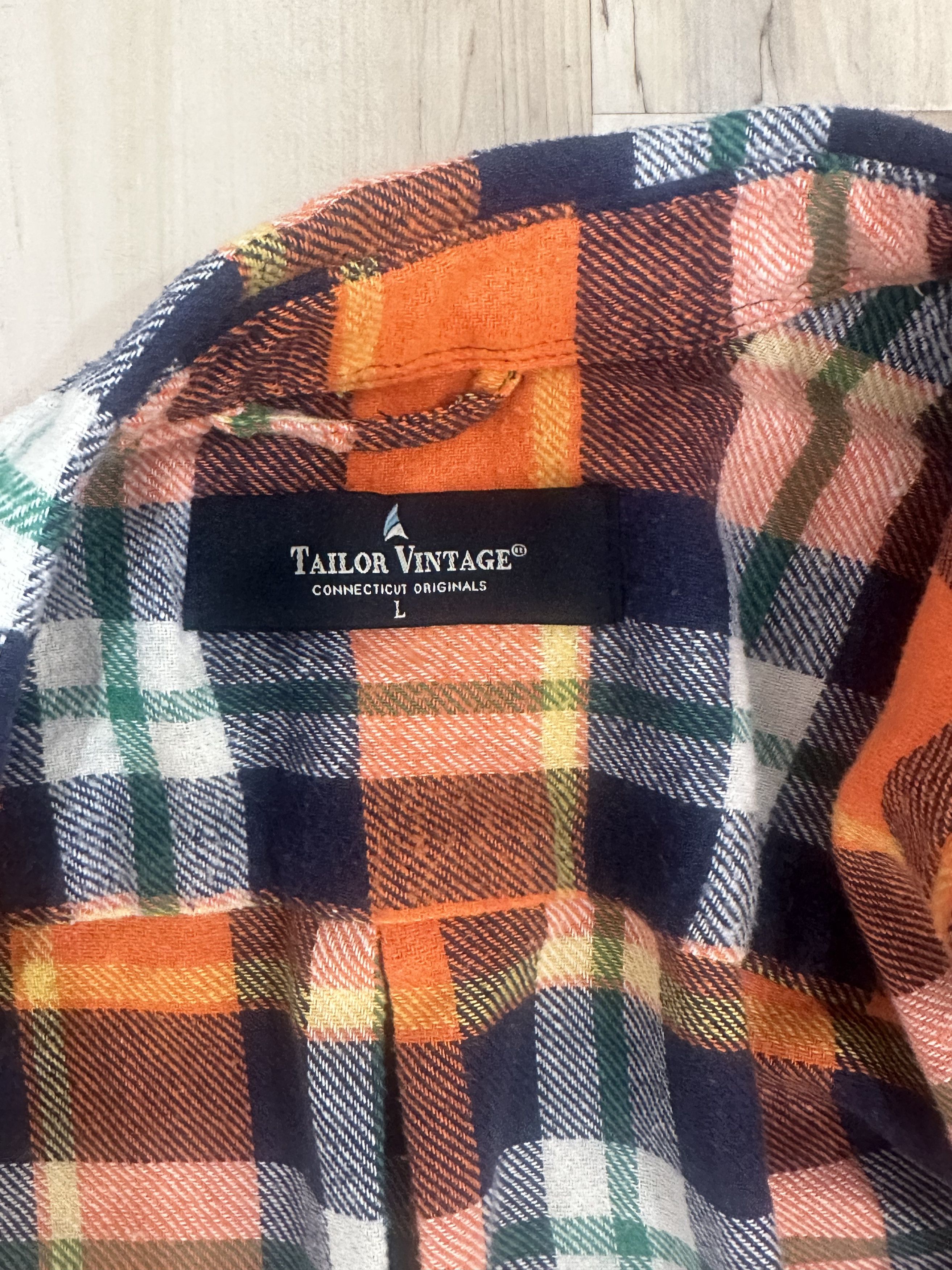 Vintage Tailor Vintage Orange Flannel Size L Classic Fall Essential Size US L / EU 52-54 / 3 - 5 Thumbnail