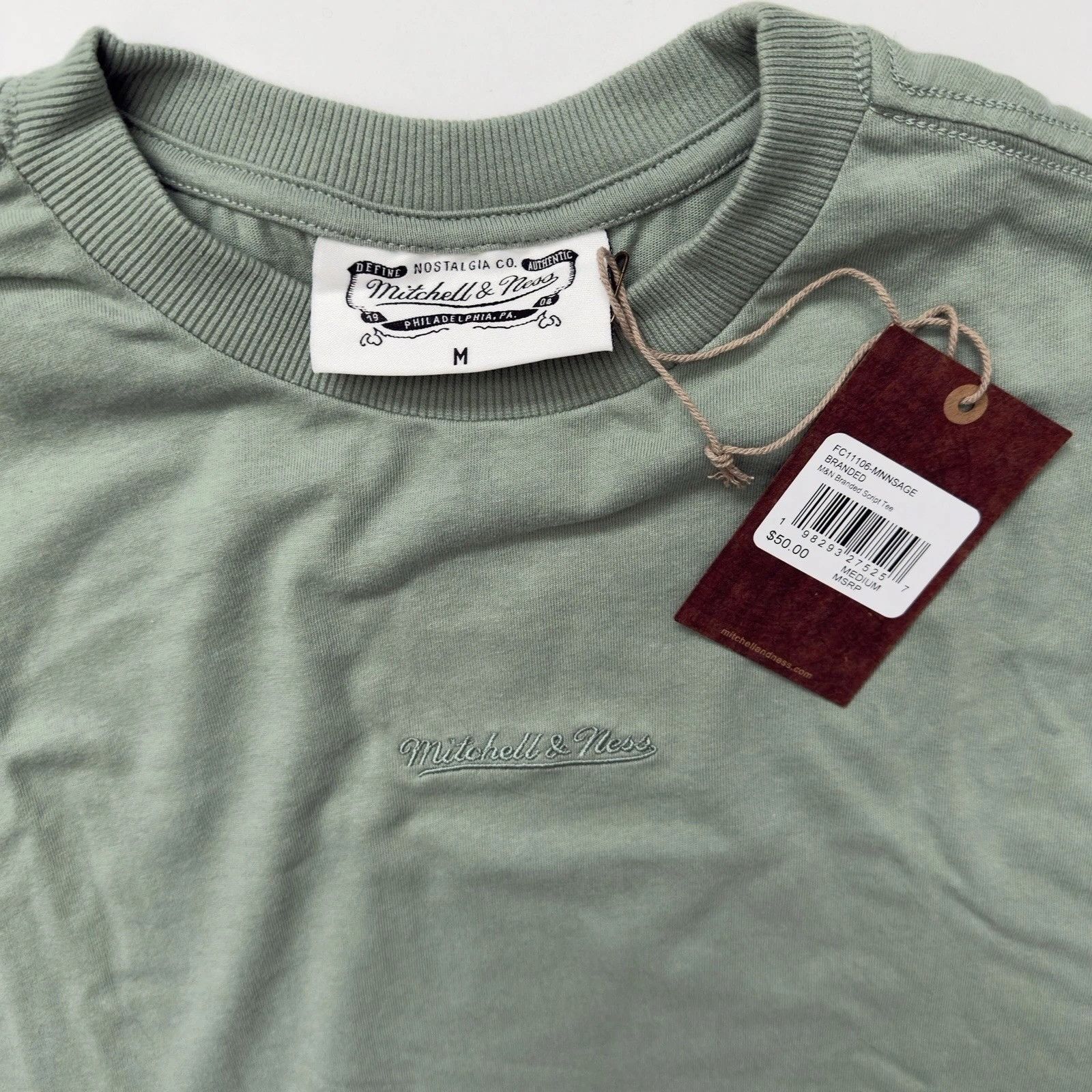 Mitchell & Ness Mitchell & Ness Authentic B&N Branded Sage Green T-Shirt Men Size US M / EU 48-50 / 2 - 3 Thumbnail