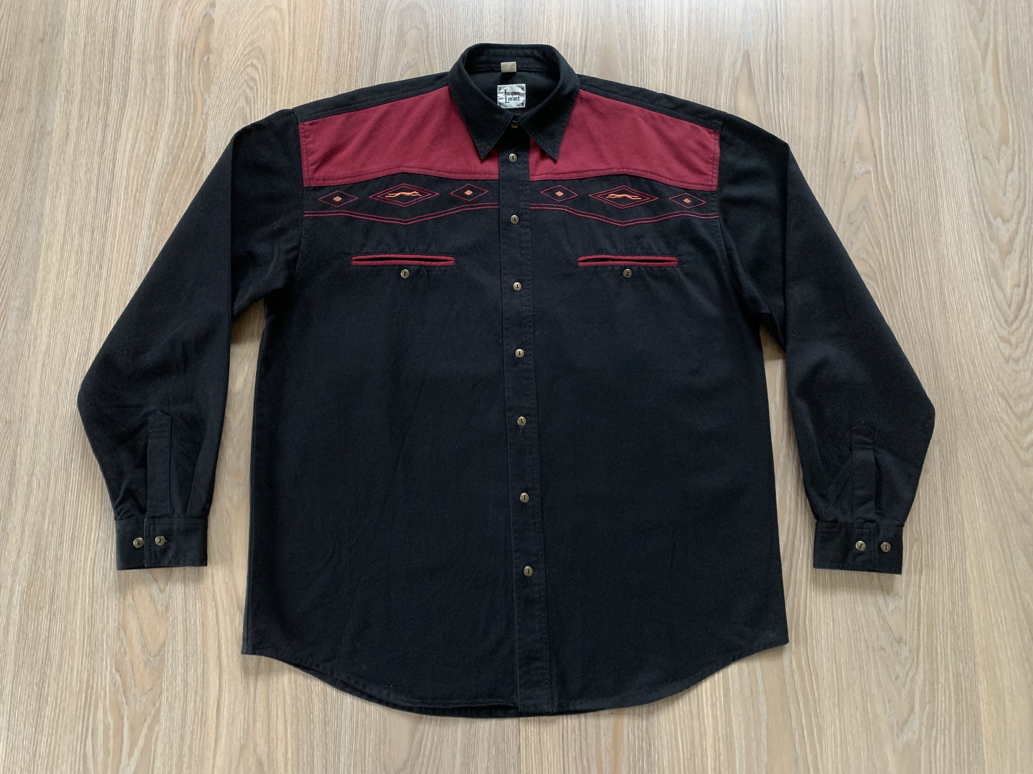 Other Vintage Jacques Lorant Half Zip Western Shirt Size US M / EU 48-50 / 2 - 2 Thumbnail