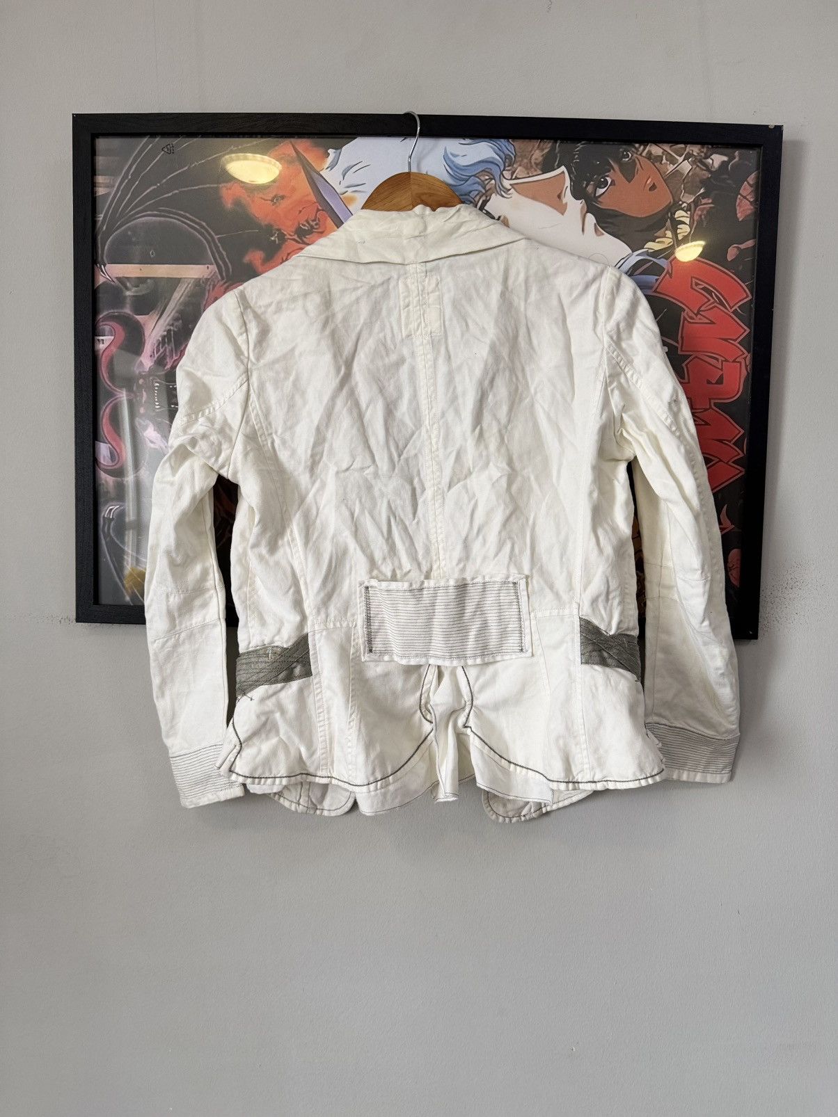 Marithe + Francois Girbaud Vintage Marithe Francois Girbaud White Linen Blazer Jacket Size M / US 6-8 / IT 42-44 - 6 Thumbnail