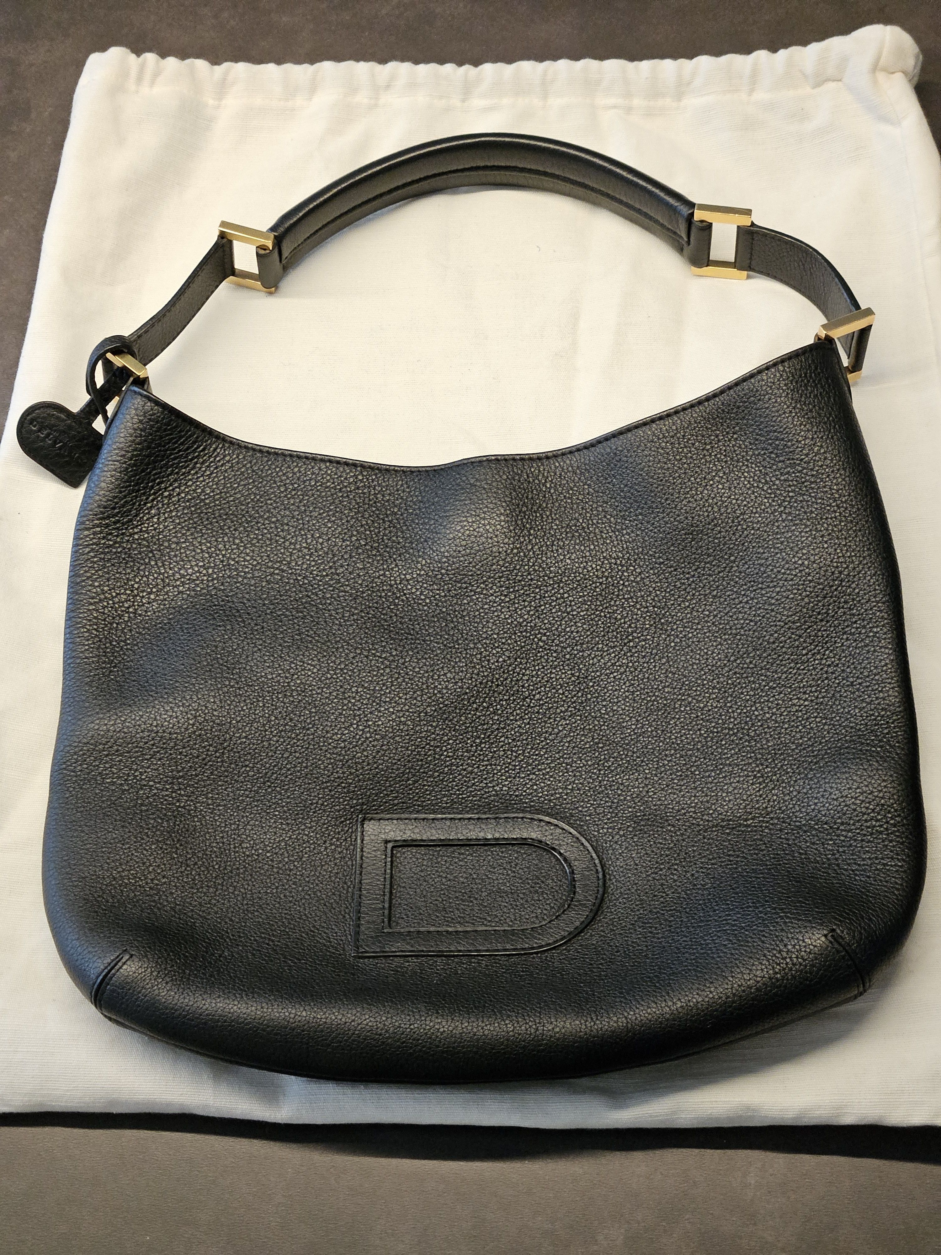 Delvaux DELVAUX Louise PM Black Grained Leather Shoulder Bag Size ONE SIZE - 1 Thumbnail