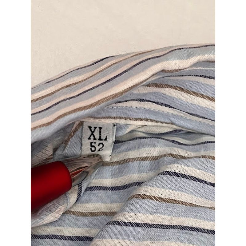 Valentino Vintage 80s New Valentino Jeans Shirt Stripe Seersucker Size US XL / EU 56 / 4 - 4 Thumbnail