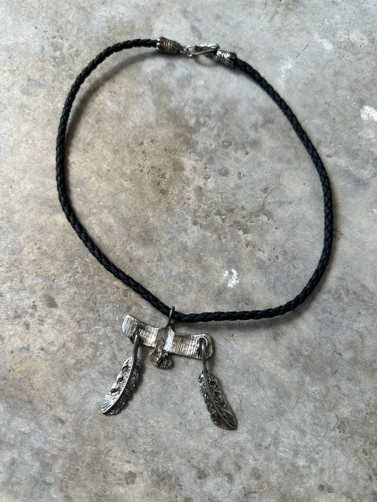 Japanese Brand × Jewelry Native Eagle/ Feathers Pendant Leather Necklace Size ONE SIZE - 3 Thumbnail