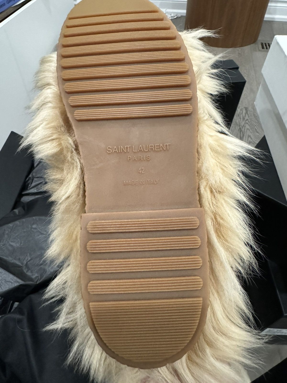 Saint Laurent Paris Saint Laurent NEW Furry Lamb Fur Boots Size 46 Size US 9 / EU 42 - 7 Thumbnail