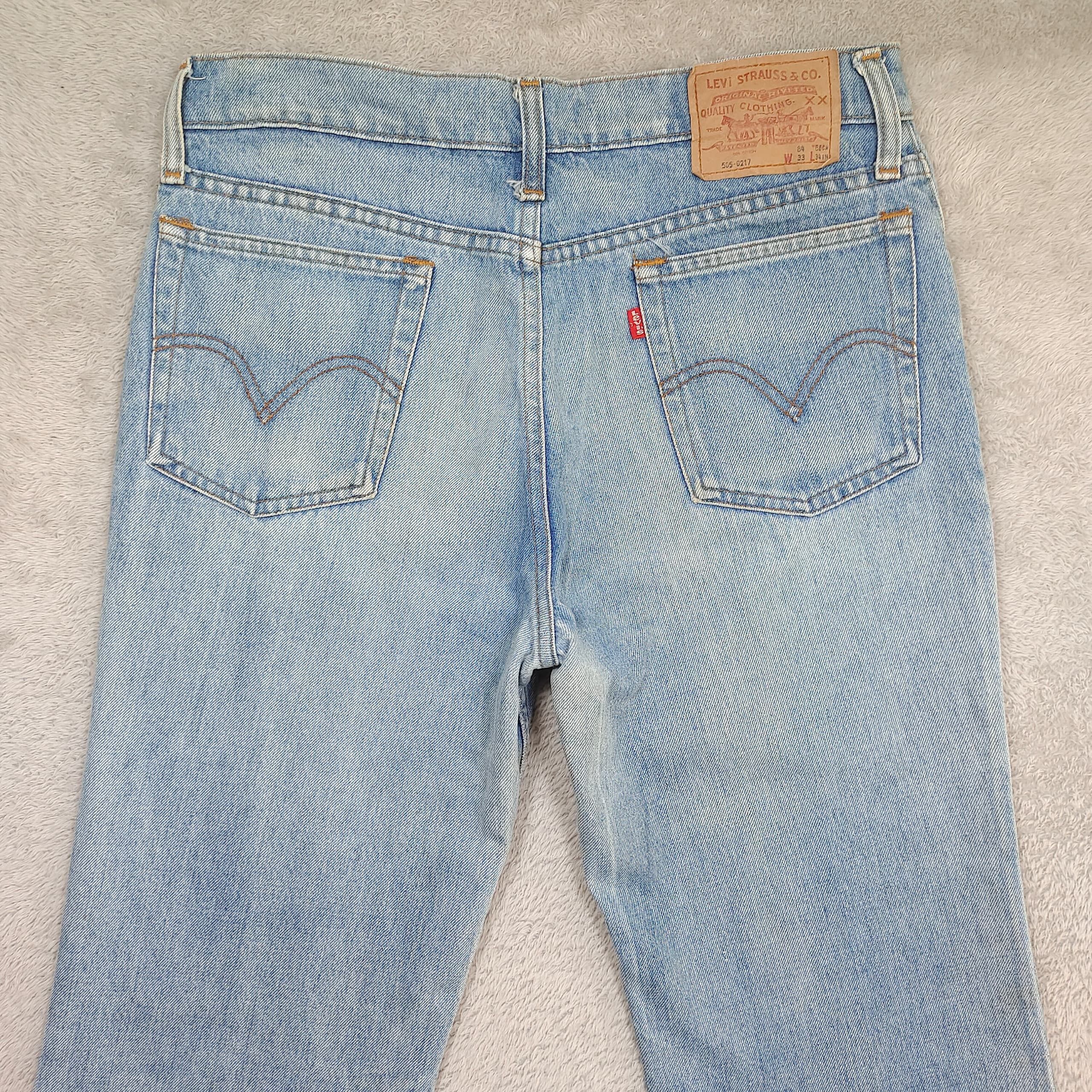 Levi's Levi’s 90s 505 – Ice-Blue Honeycomb Fade, Hong Kong-Made Size US 34 / EU 50 - 10 Thumbnail