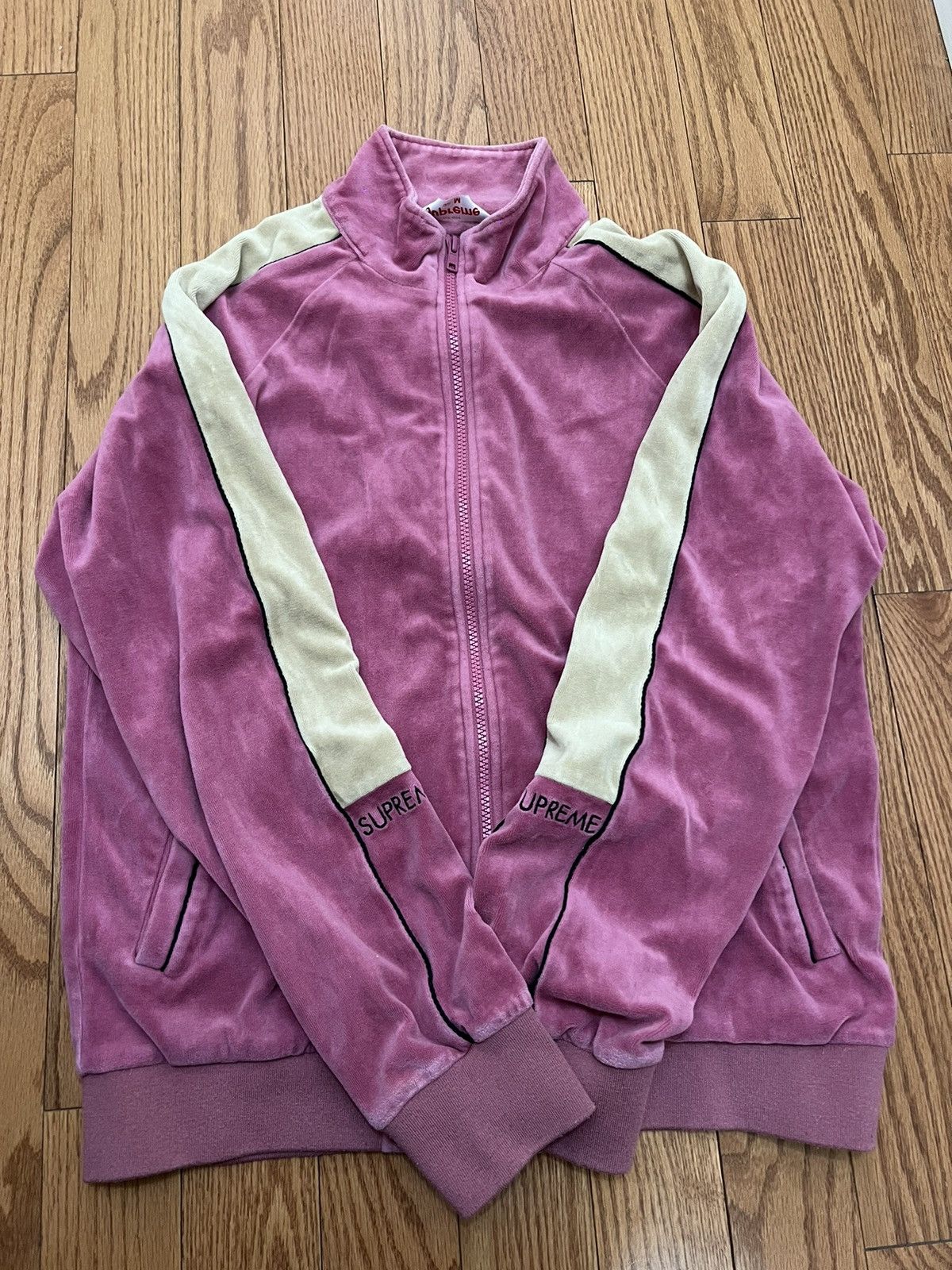 Supreme Supreme Pink Velour Zip Up Size US M / EU 48-50 / 2 - 1 Thumbnail