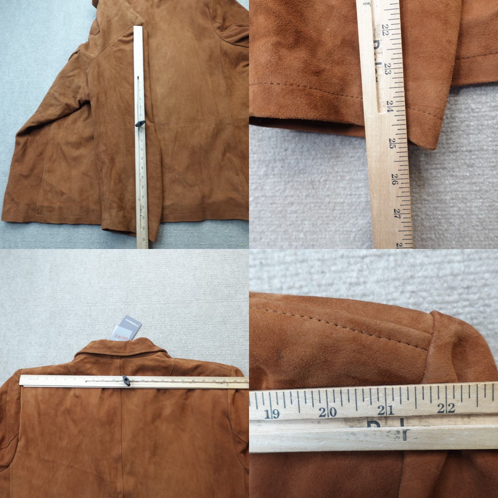 Vintage Studio Suits Jacket 4XL Brown Caramel Leather Suede Blazer NEW Size 48R - 8 Thumbnail