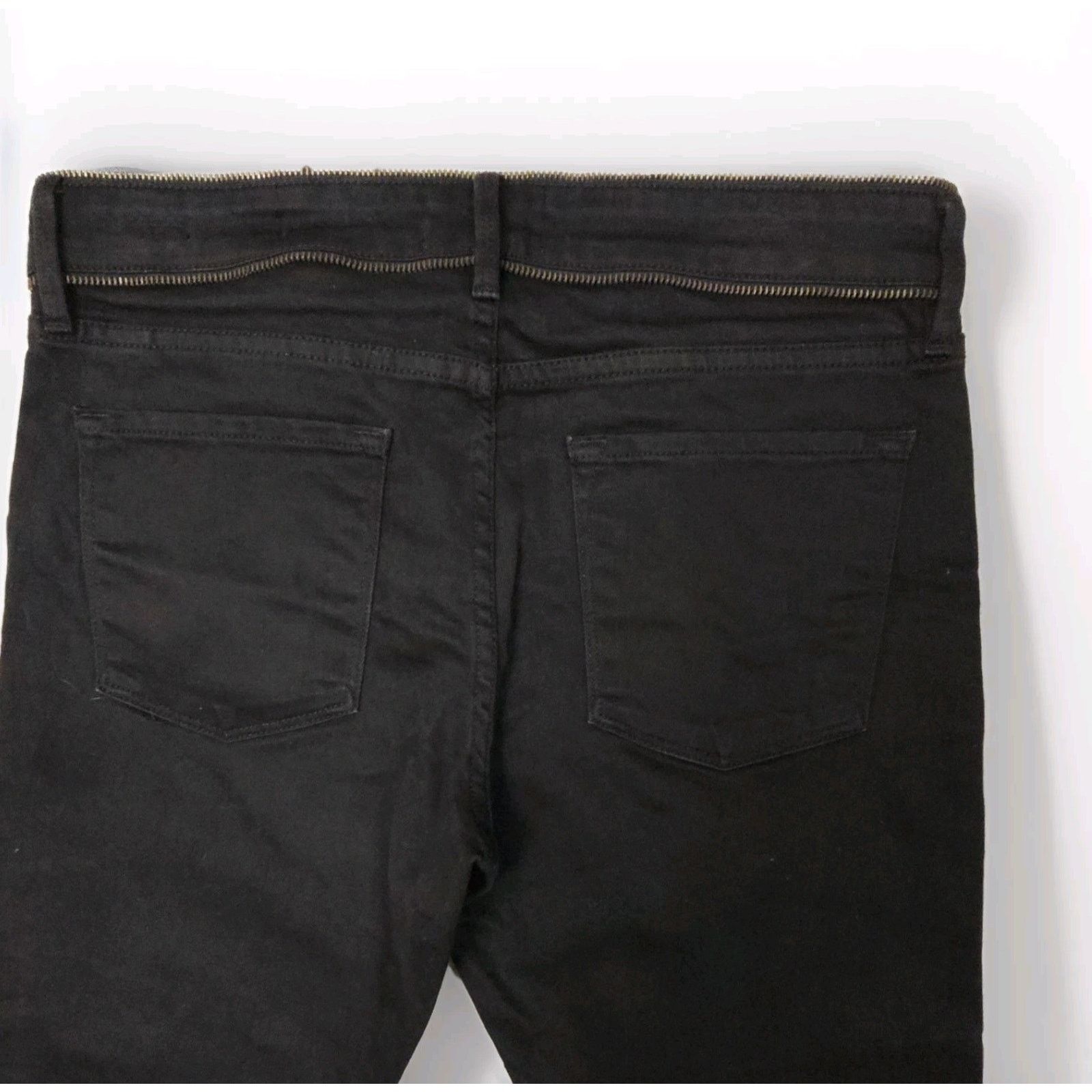 Frame Frame Le Garcon Zip Trim Dark Wash MidRise Boyfriend 27 W 31 Size 27" / US 4 / IT 40 - 9 Thumbnail