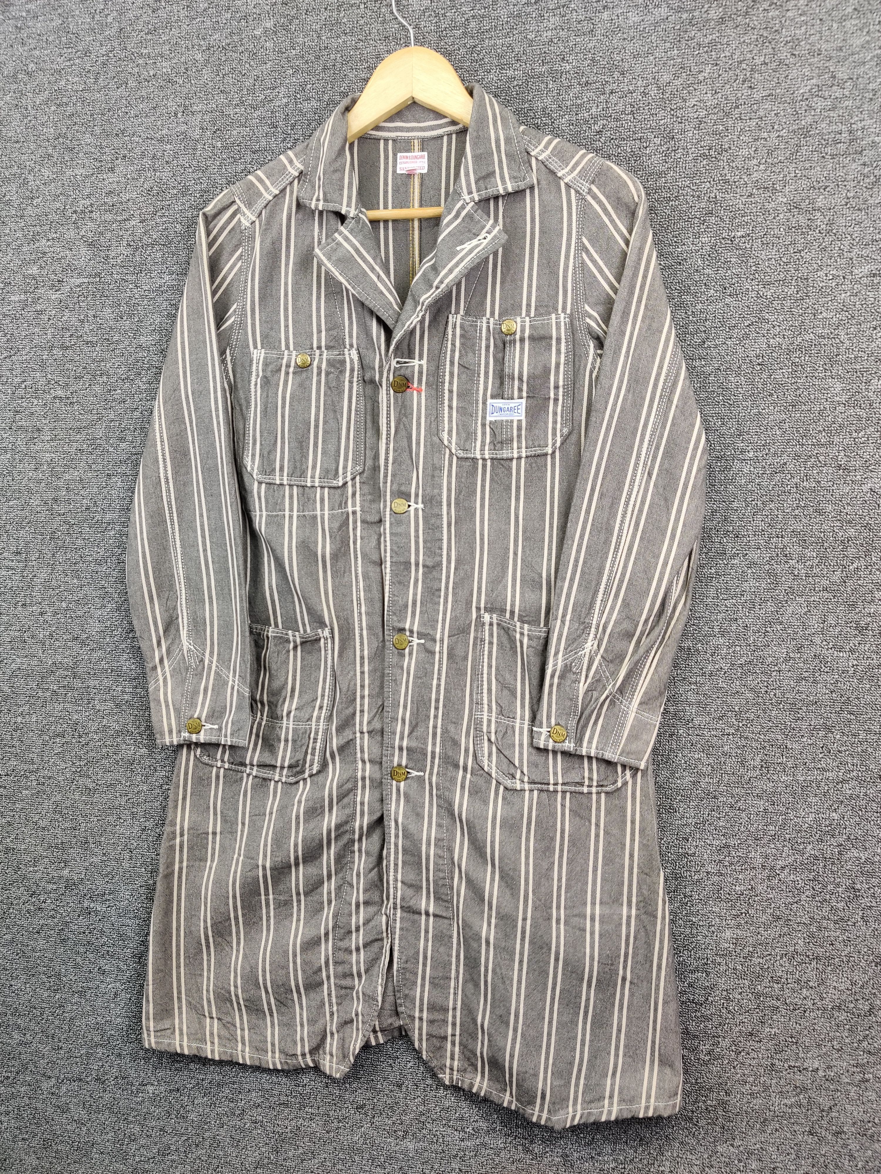 Vintage Vintage 90s Denim Dungaree Hickory Stripe Chore Jacket Size US S / EU 44-46 / 1 - 2 Thumbnail