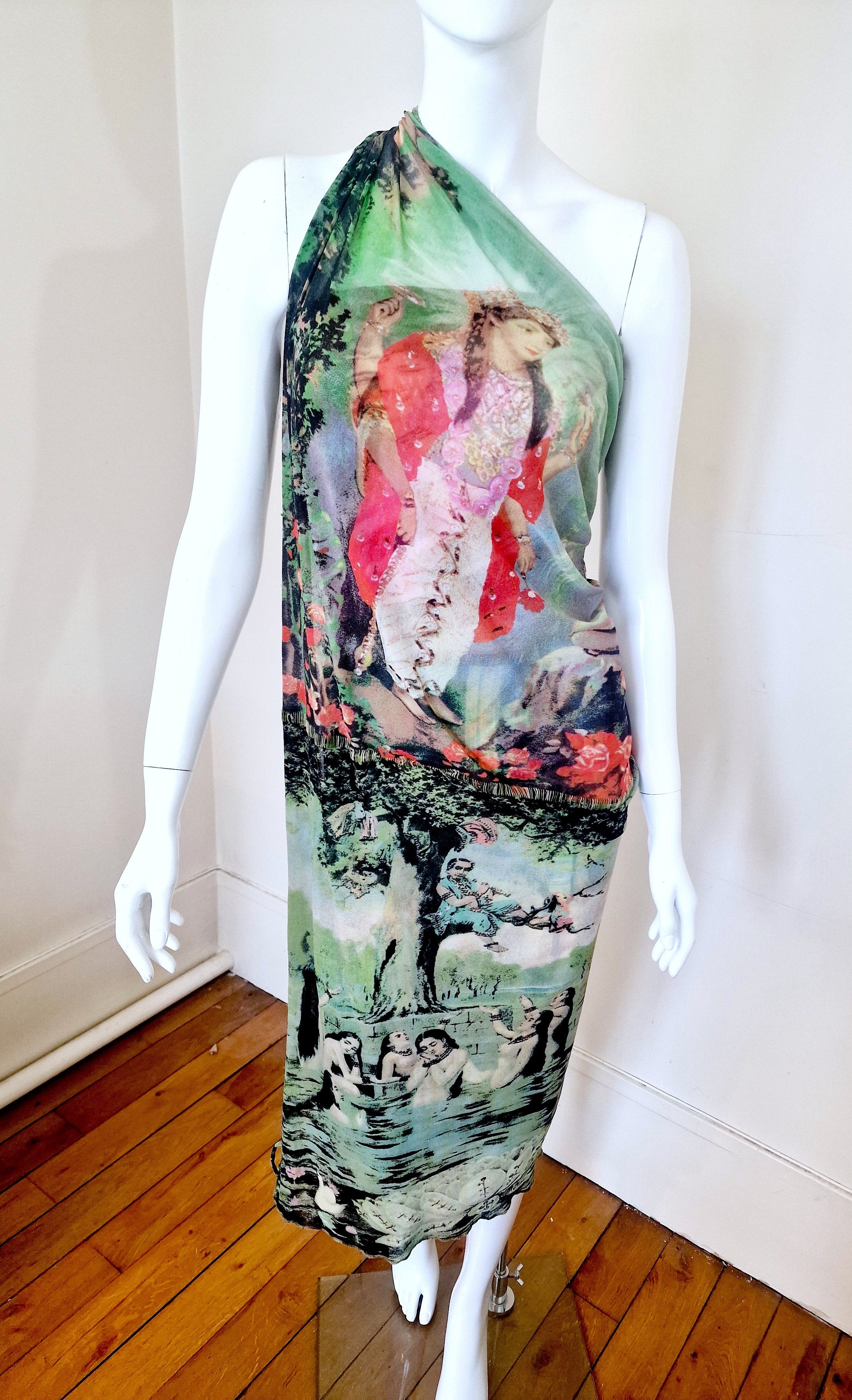 Jean Paul Gaultier Jean Paul Gaultier S/S 1998 Frida Kahlo Mesh Pareo Dress Size M / US 6-8 / IT 42-44 - 7 Thumbnail