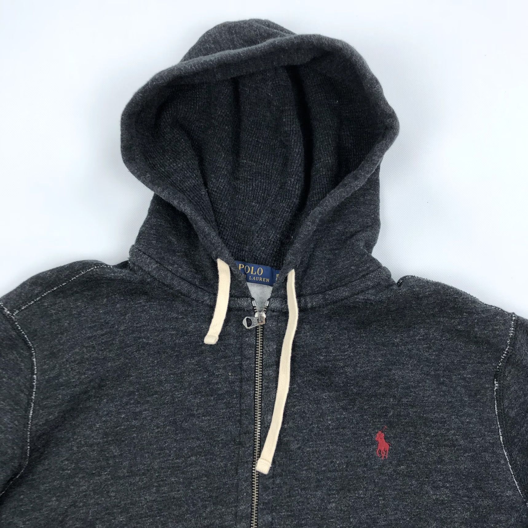 Polo Ralph Lauren Polo Ralph Lauren Men XL Dark Gray Full Zip Hoodie Sweatshirt Red Pony Logo Size US XL / EU 56 / 4 - 2 Thumbnail