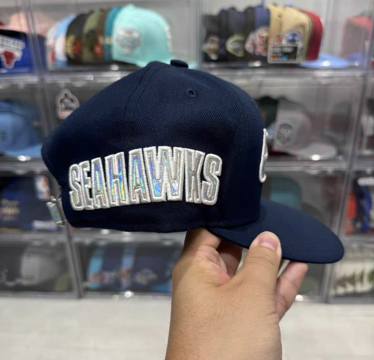 New Era New Era NFL Seattle Laser Flat Brim Baseball Cap J32 Size ONE SIZE - 3 Thumbnail