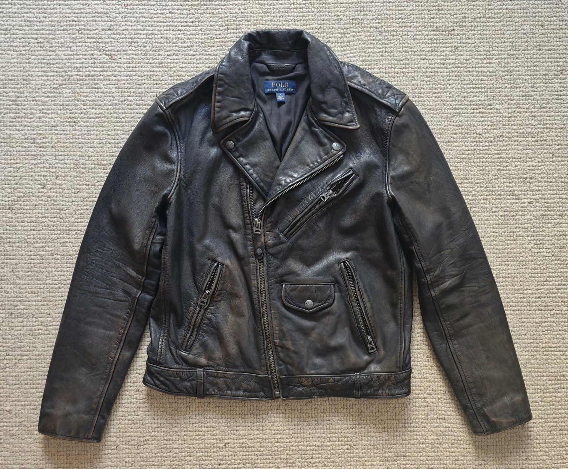 Polo Ralph Lauren Polo Ralph Lauren Men's Motorcycle Leather Jacket Size US M / EU 48-50 / 2 - 1 Thumbnail