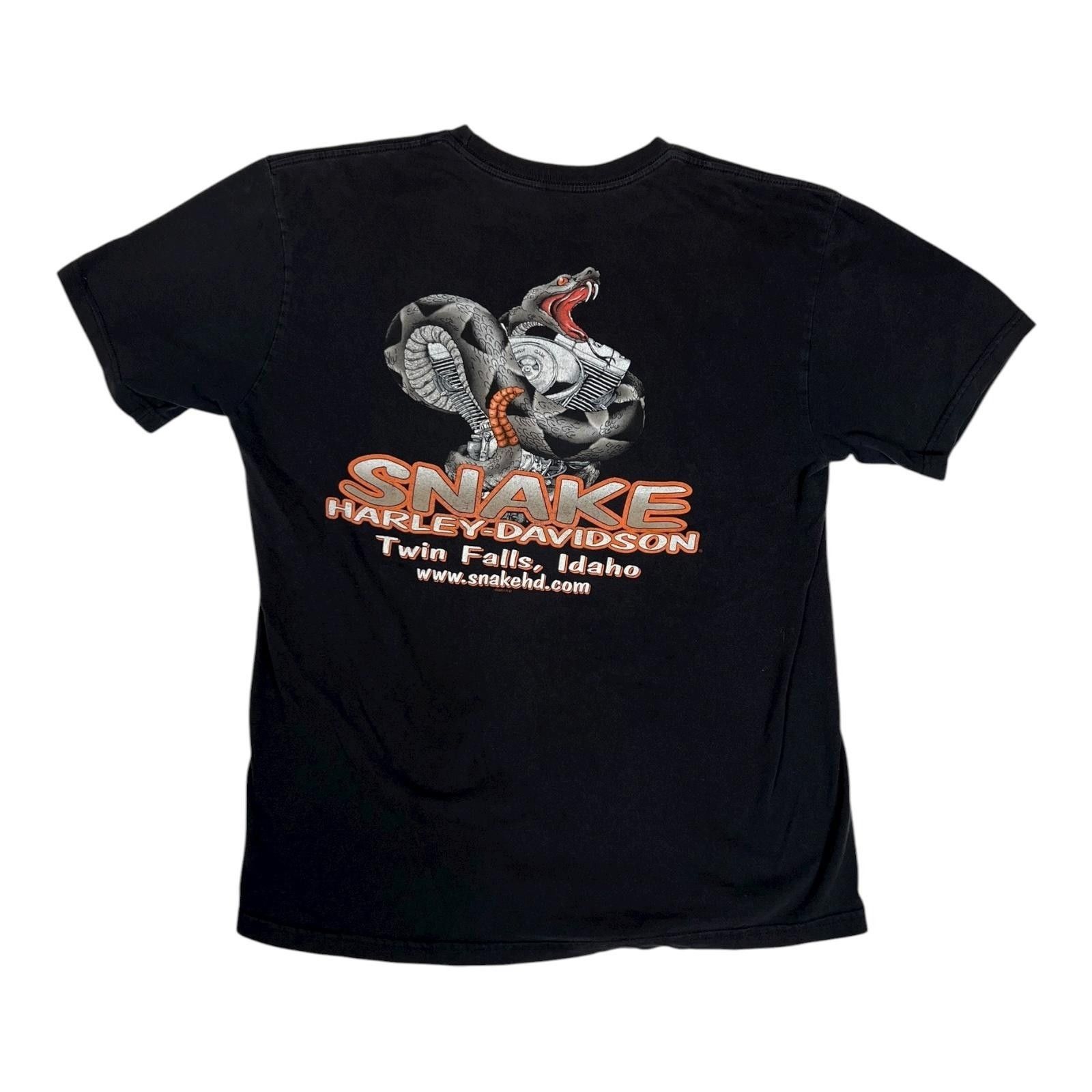 Harley Davidson Vintage Harley-Davidson T-Shirt Mens Large Snake Twin Falls Size US L / EU 52-54 / 3 - 3 Thumbnail