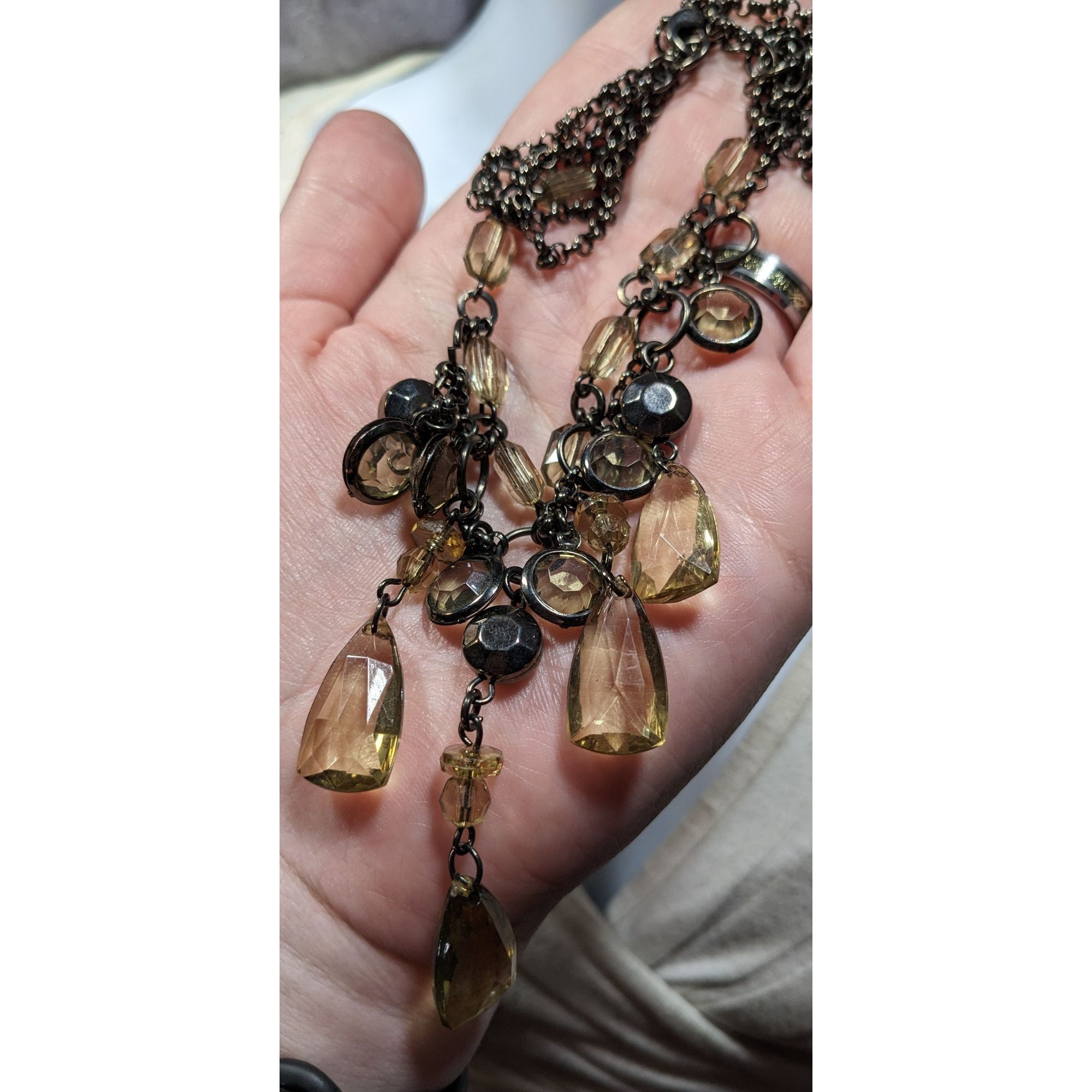 Other Vintage Fantasy Champagne Gemmed Chandelier Necklace Size ONE SIZE - 4 Thumbnail