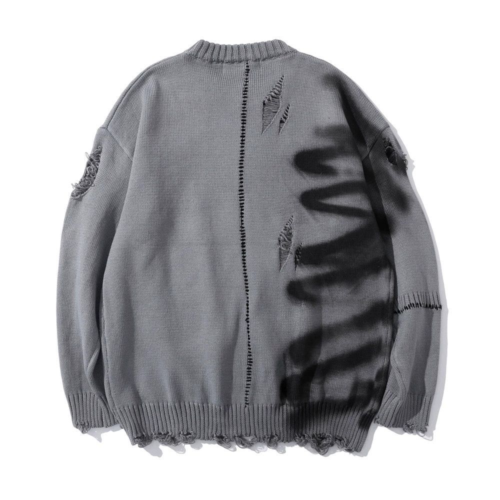 Vintage Men's loose ripped raw edge graffiti print sweater Size US M / EU 48-50 / 2 - 5 Thumbnail