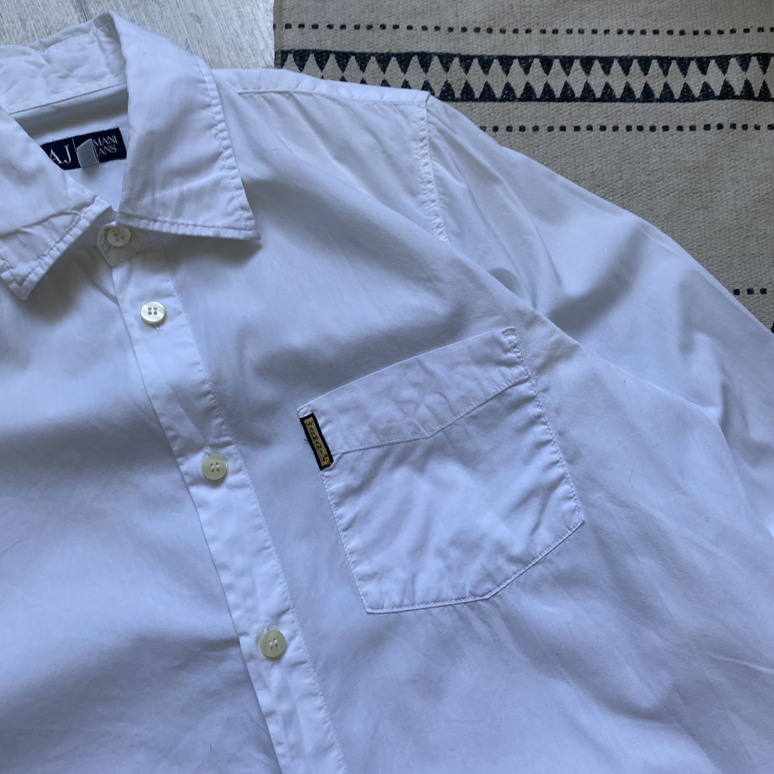 Emporio Armani 👔 Vintage 80-90s Armani Classic Shirt White Oldmoney Luxury Size US M / EU 48-50 / 2 - 4 Thumbnail