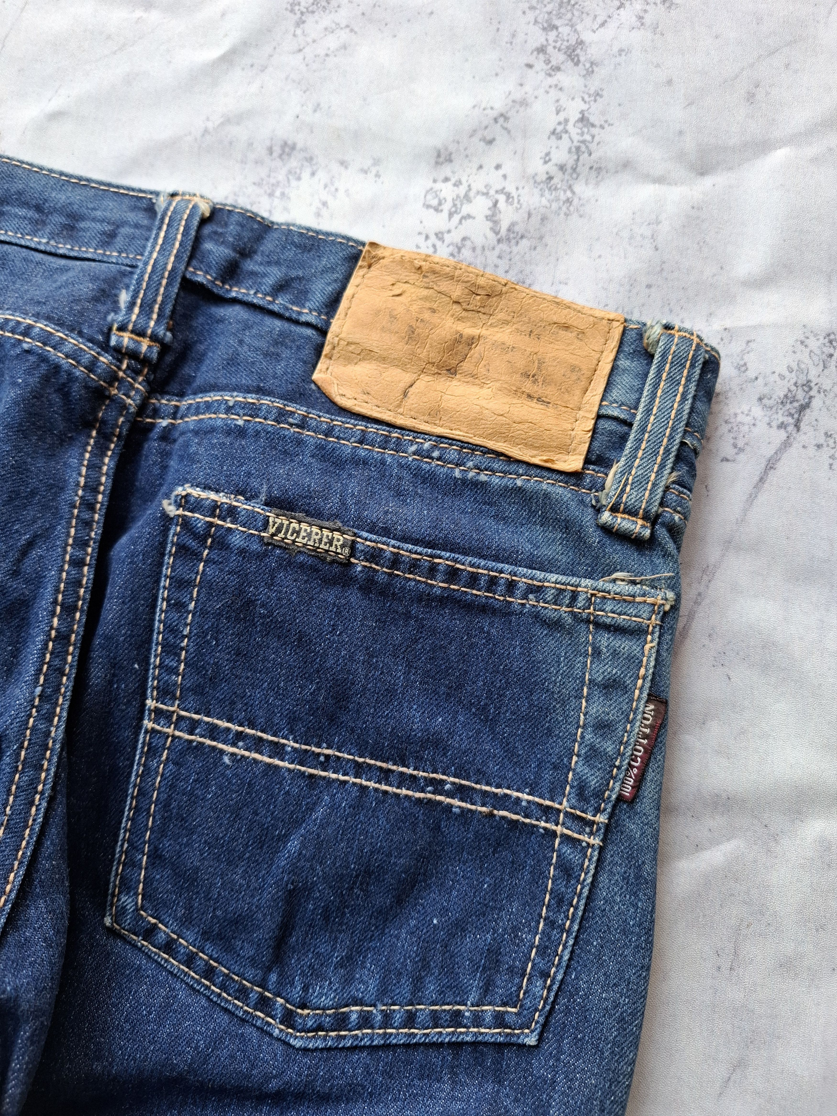 Vintage 80s vicerer half white selvedge bootcut jeans Size US 30 / EU 46 - 6 Thumbnail
