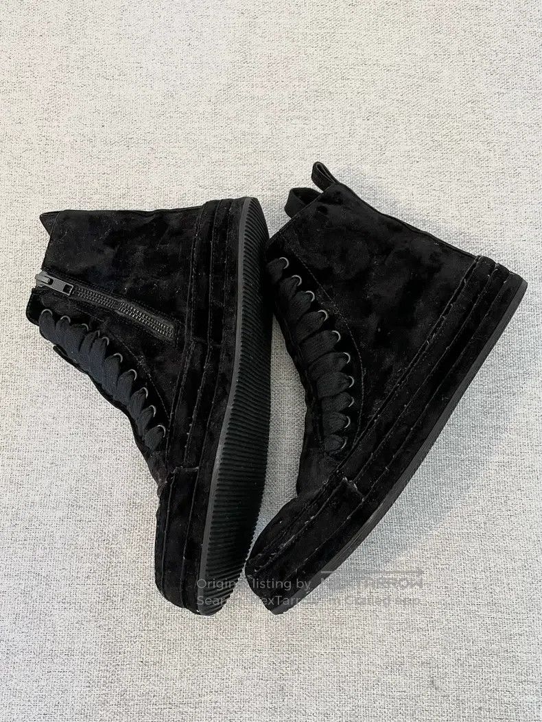 Ann Demeulemeester Ann Demeulemeester 37.5 high-top velvet board shoes and bo Size US 7 / IT 37 - 1 Thumbnail