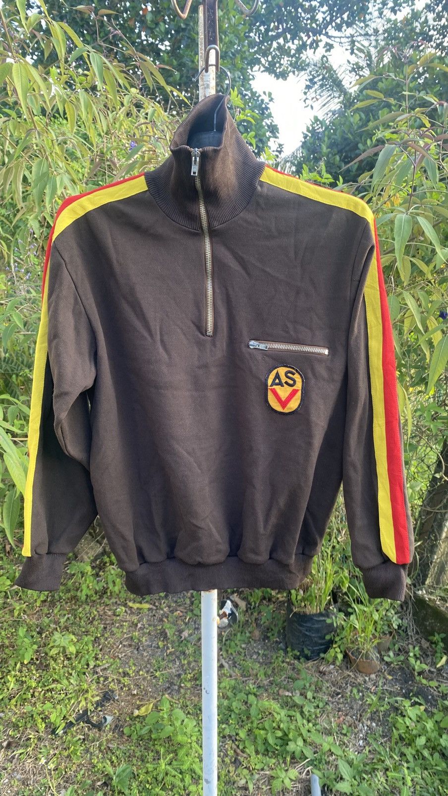 Vintage 1970s ASV East German (NVA) quarter-zip track sweater. Size US M / EU 48-50 / 2 - 1 Thumbnail