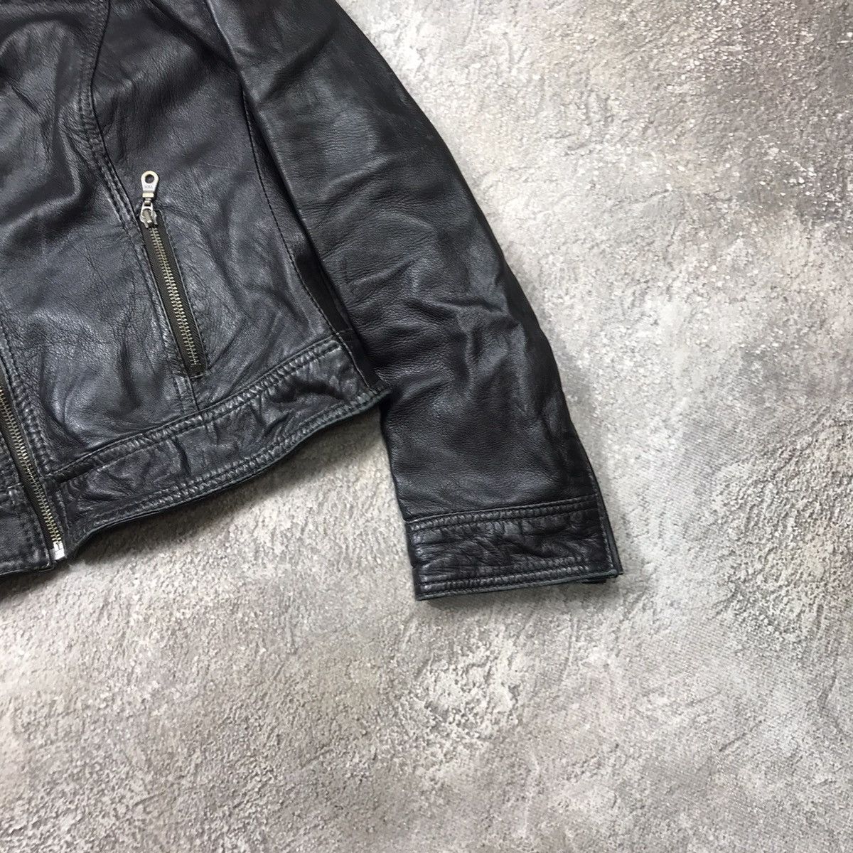 Vintage Vintage Y2K Black Moto Jacket Streetwear Punk Skate Boxy S Size S / US 4 / IT 40 - 5 Thumbnail