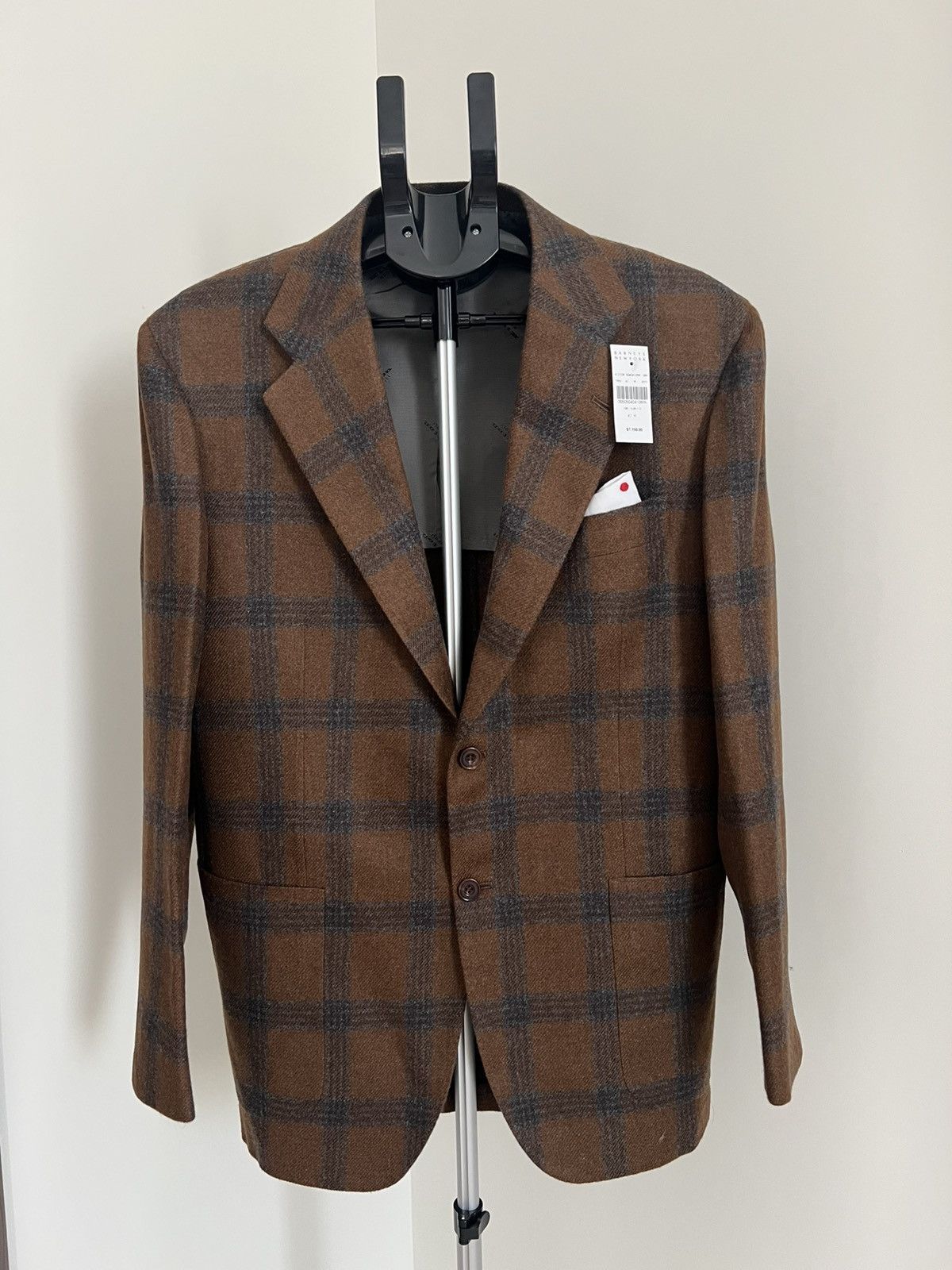 Barneys New York × Kiton Kiton Size 42R/52R Brown Plaid Cashmere Blazer Barneys NY XO Size 42R - 1 Thumbnail