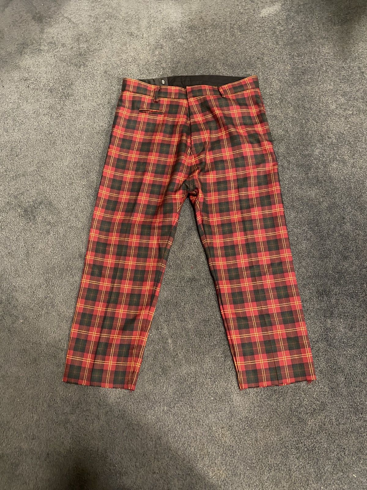 R13 Red Tailored Drop Trousers