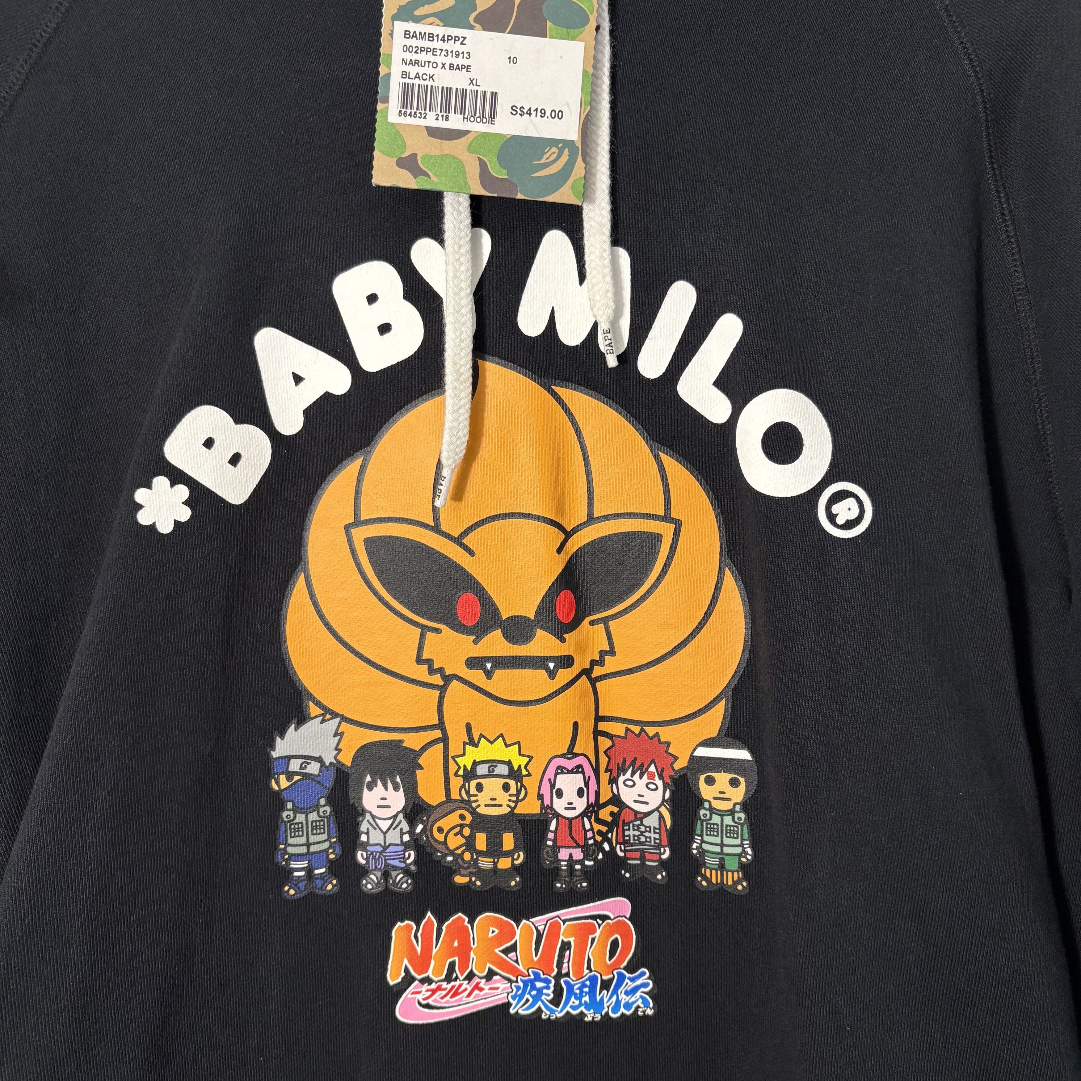 Bape Bape x Naruto Baby Milo Pullover Hoodie Size US XL / EU 56 / 4 - 3 Thumbnail