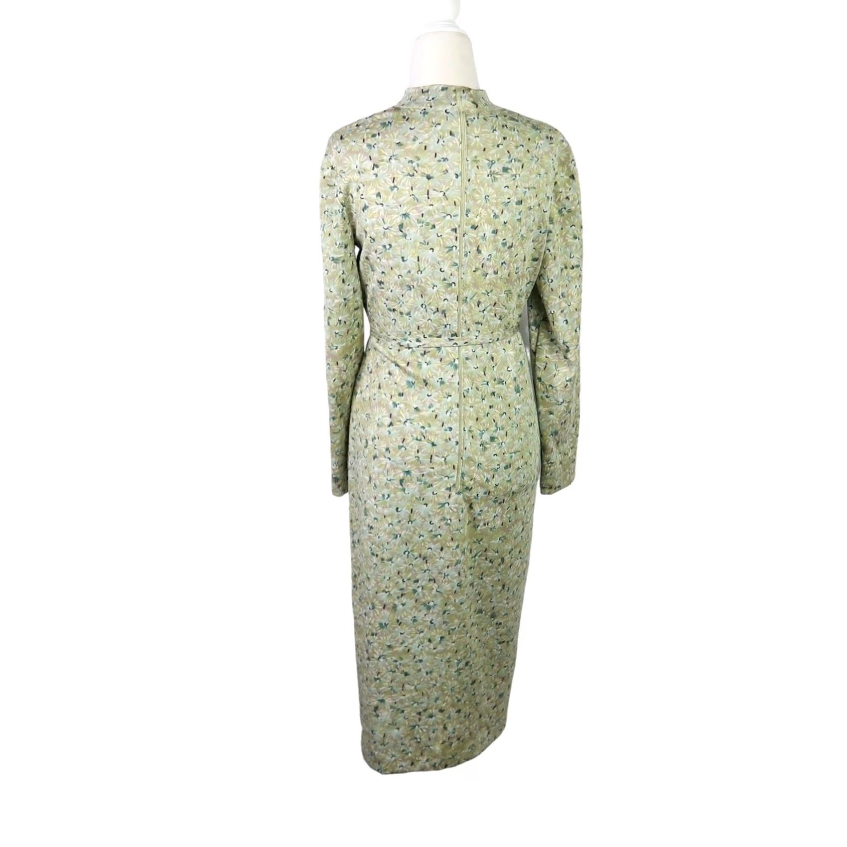 Vintage VINTAGE Vintage 70s light green floral print midi dress bow tie S Size S / US 4 / IT 40 - 4 Thumbnail