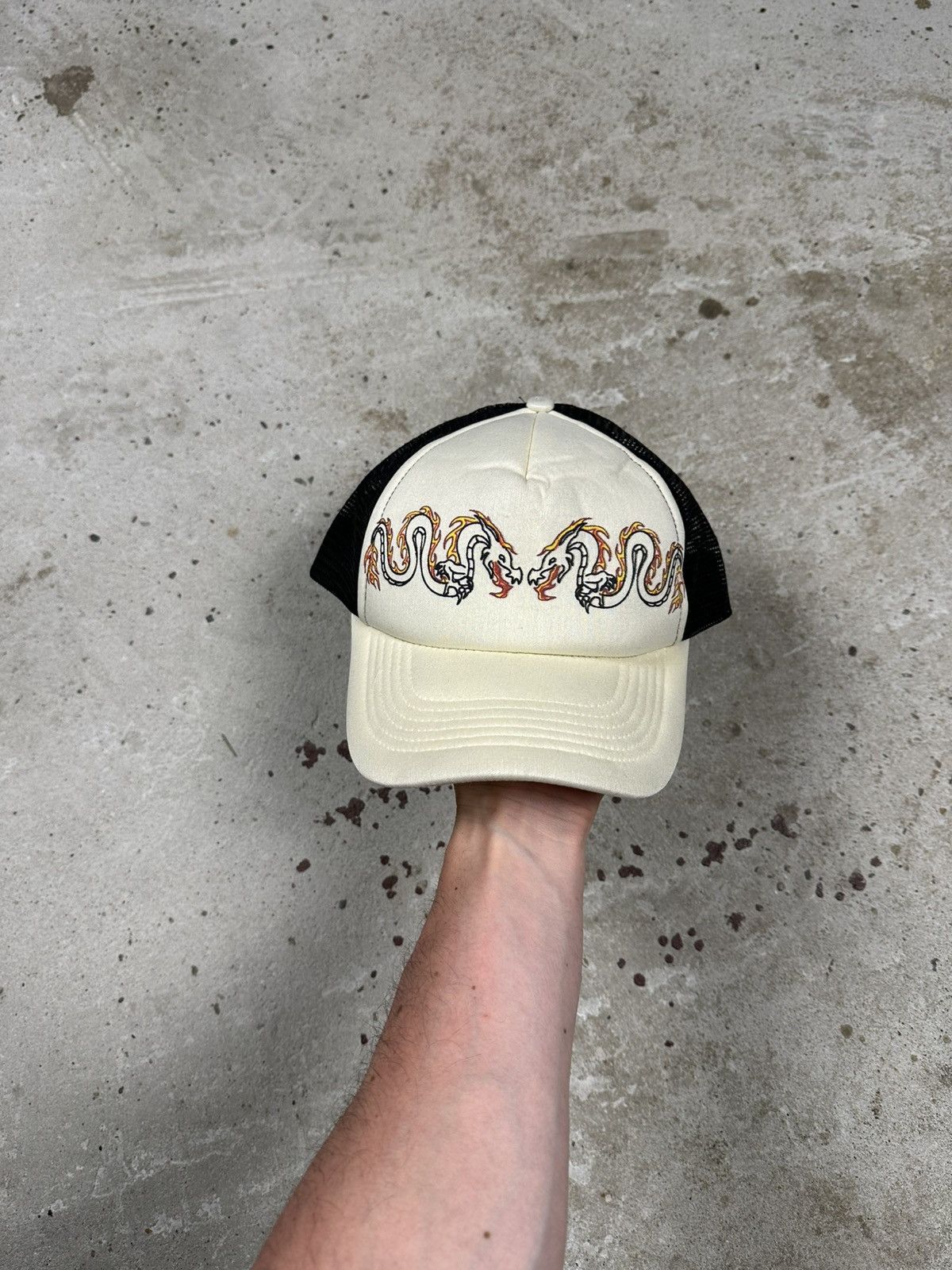 Japanese Brand Vintage Y2K Japanese Dragon Trucker Flame Hat Cap Size ONE SIZE - 2 Thumbnail