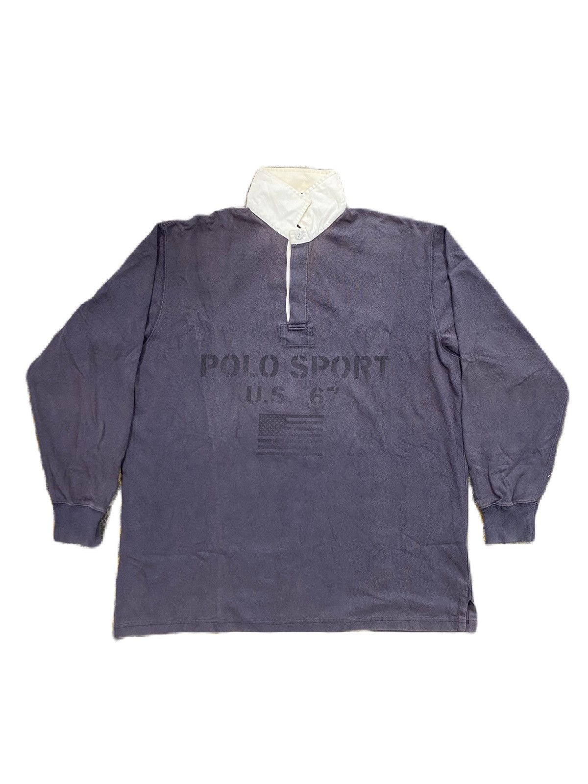 Polo Ralph Lauren VINTAGE POLO SPORT U.S 67 BIG LOGO RUGBY SHIRT HIP HOP Size US L / EU 52-54 / 3 - 1 Thumbnail
