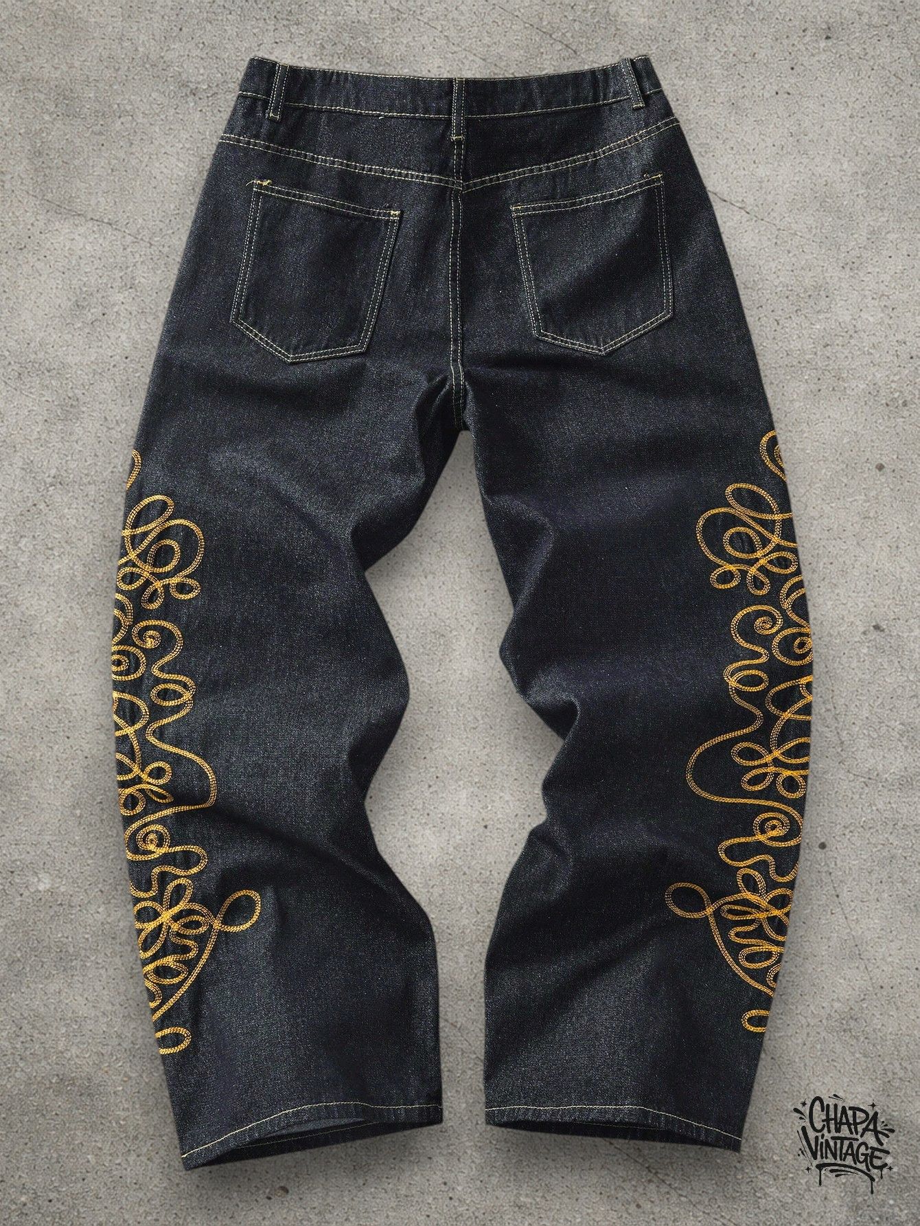 Vintage Dark blue jeans Size US 32 / EU 48 - 2 Thumbnail