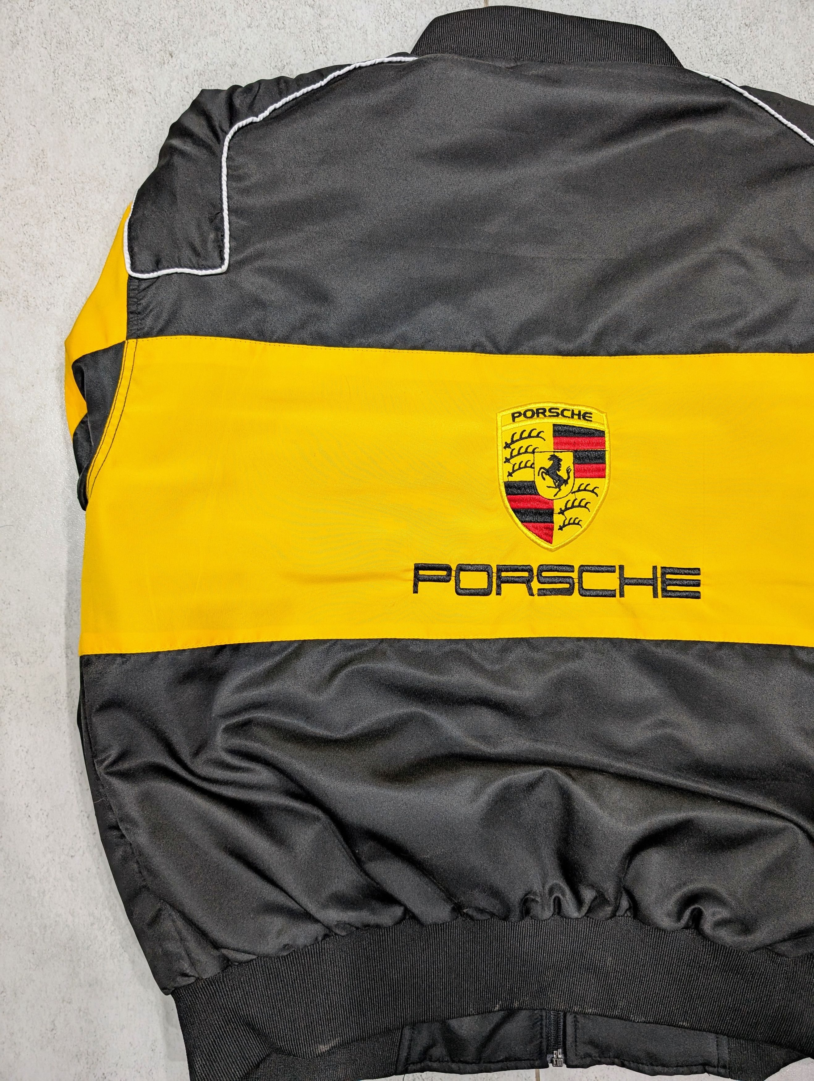 Porsche Design 💥 Men's Porsche Black & Yellow Racing Jacket -Iconic Design Size US XL / EU 56 / 4 - 12 Thumbnail