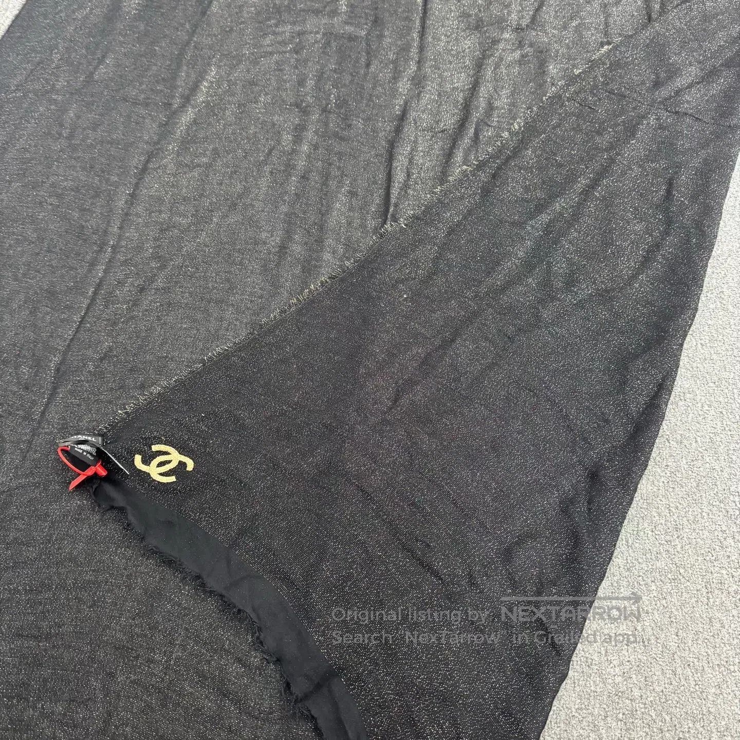 Chanel Chanel Double S embroidery, shiny silk, elegant scarf| Size ONE SIZE - 3 Thumbnail