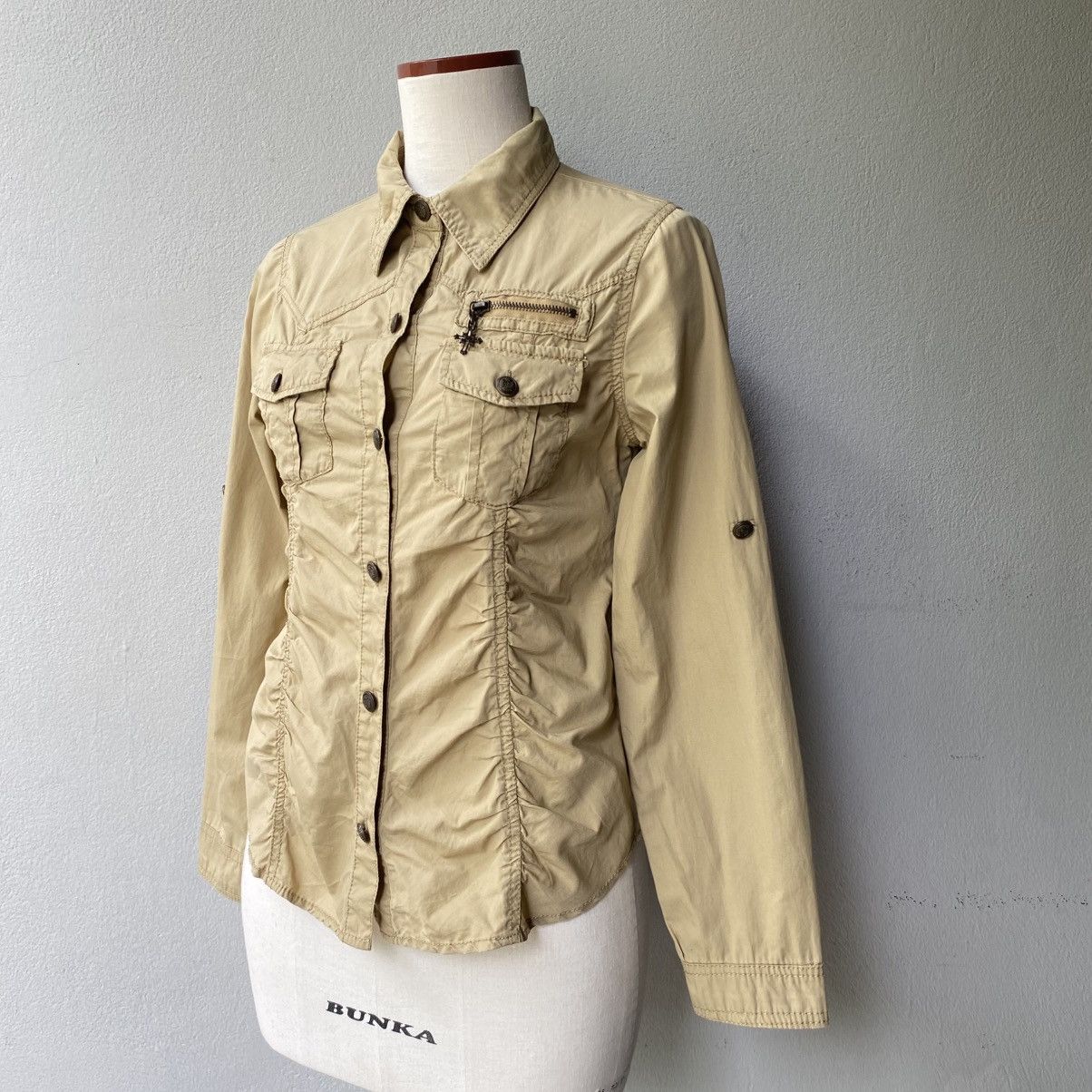 Japanese Brand Y2K PUNK SKY bumble Beige Utility Shirt Size M / US 6-8 / IT 42-44 - 14 Thumbnail