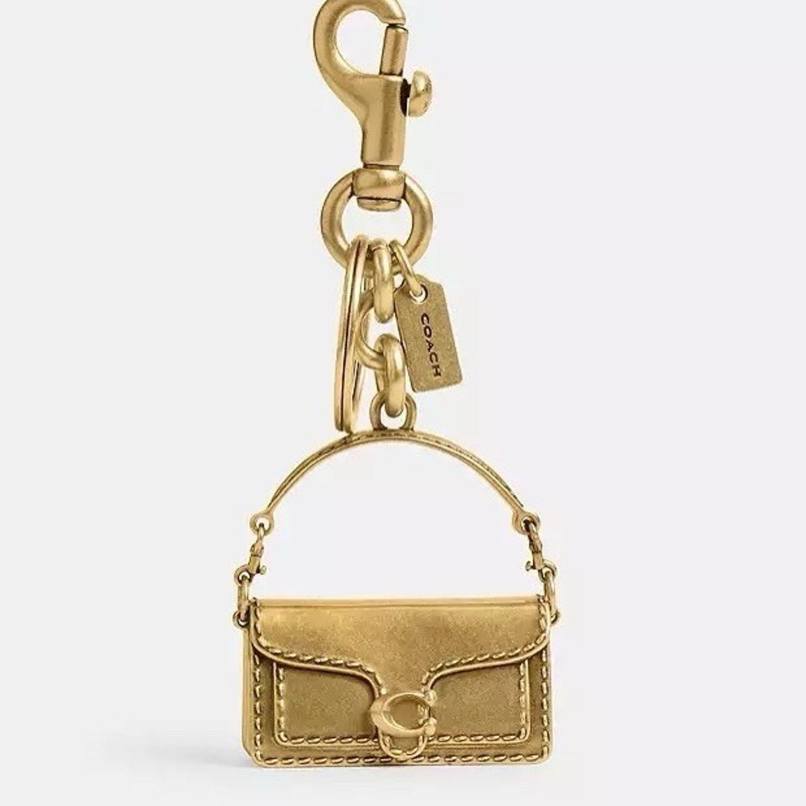 Coach NWT Coach 3D Tabby Bag Charm Brass Keychain Key CS246 Brass Size ONE SIZE - 5 Thumbnail