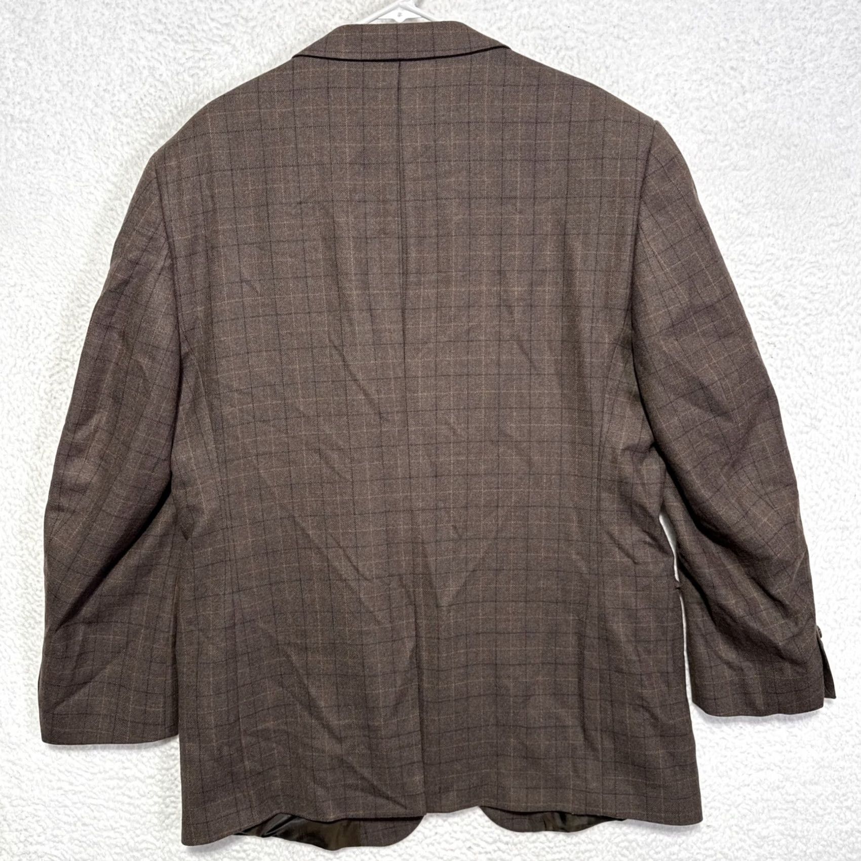 Jos. A. Bank Jos. A. Bank Brown Plaid Wool Blazer 46 Long Traditional Fit Two-Button Notch Lapel Jacket Blazer Men Modern Formal Jacket Only Regular Size XS-?? Size 46R - 6 Thumbnail