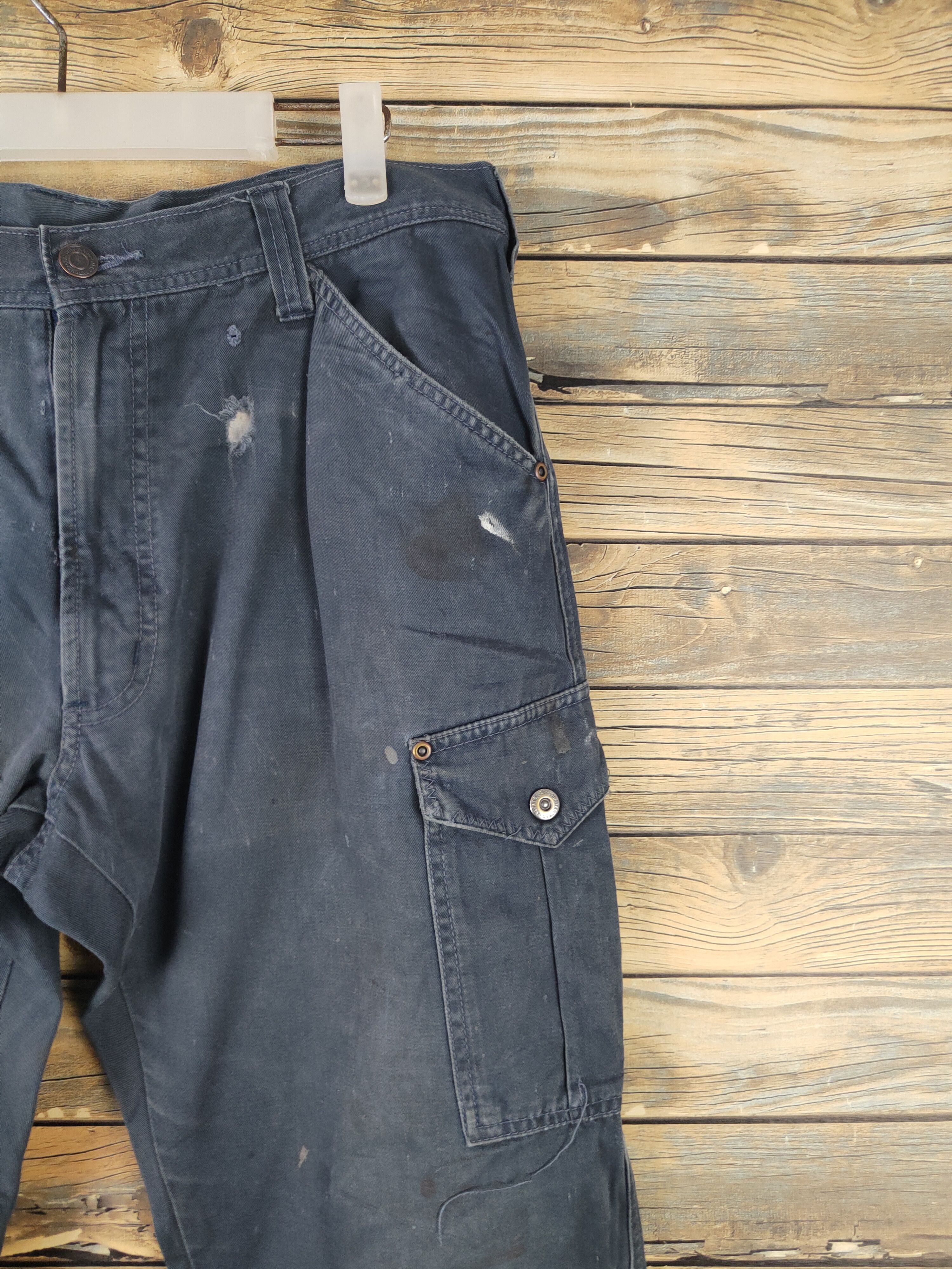 Japanese Brand DL GW Navy Multipocket Tactical Cargo Pants #1491 Size US 34 / EU 50 - 5 Thumbnail