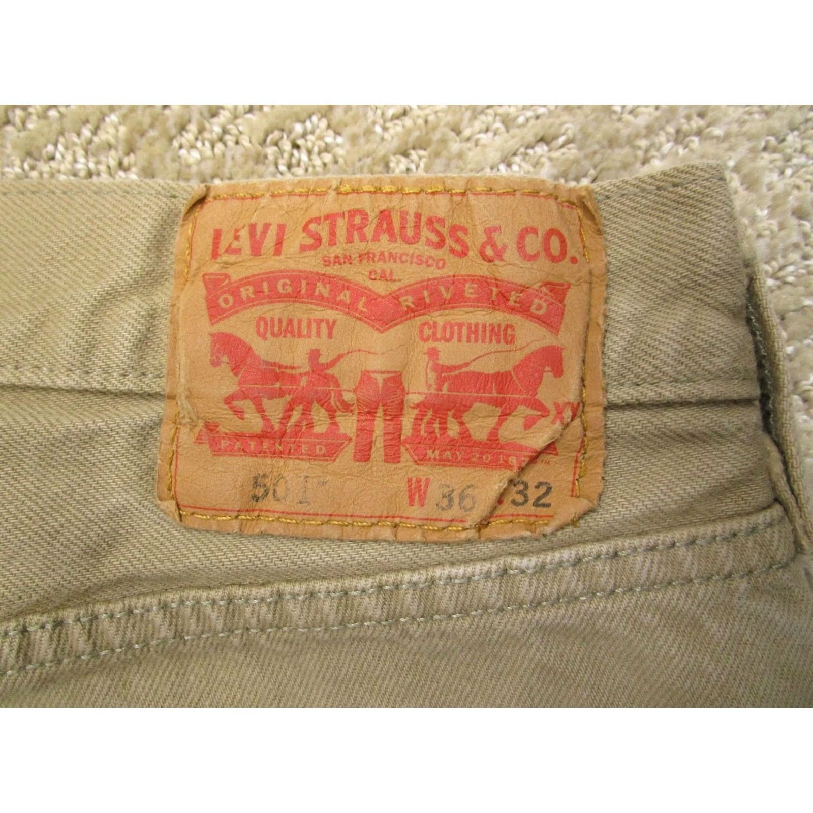 Levi's Levi's 501 Jeans Men 36x32 Light Wash Brown Button Fly Original Fit Denim Pants Shirt? Size US 36 / EU 52 - 5 Thumbnail
