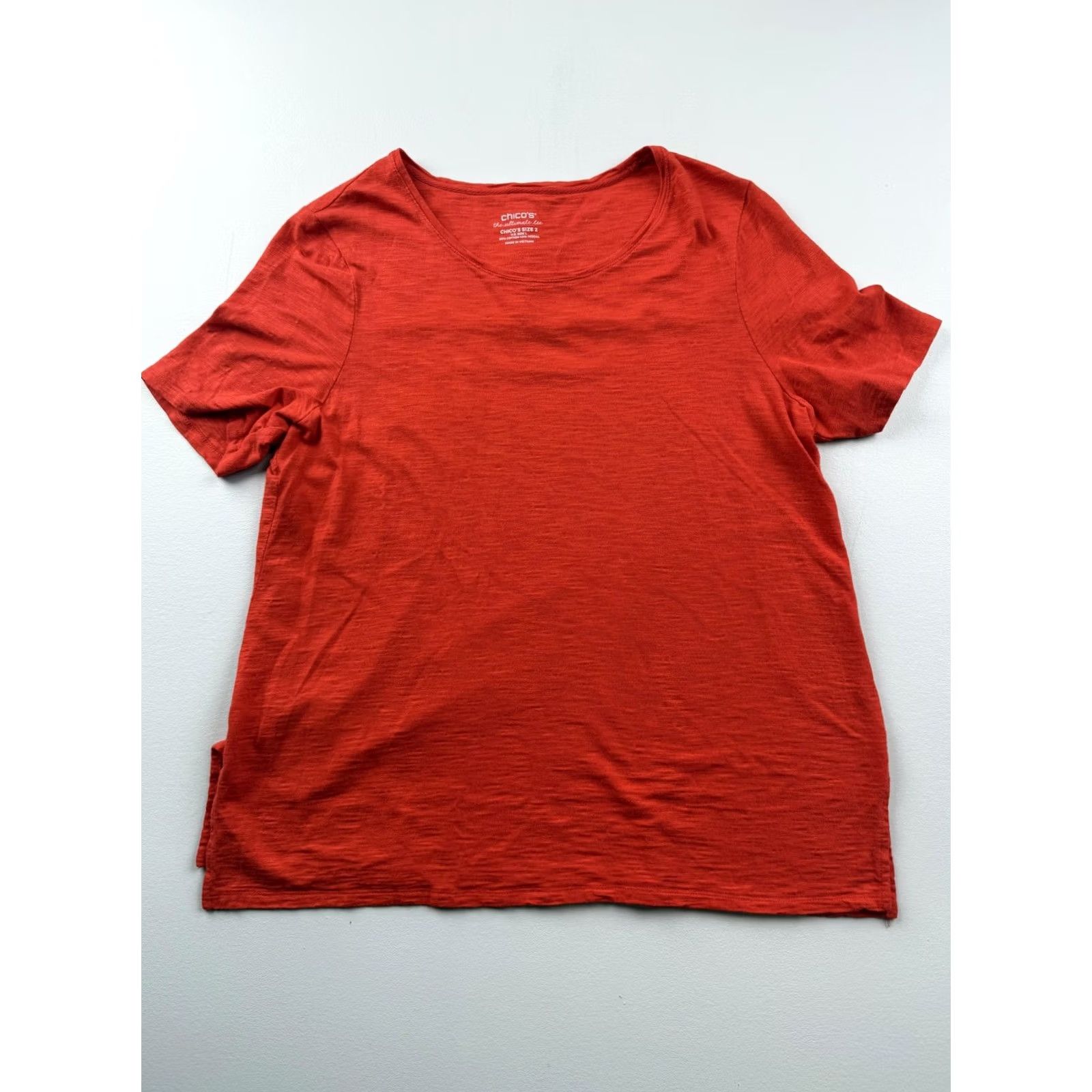 Vintage Chico's Shirt Womens Large Red Ultimate Tee Scoop neck Short Sleeve Top Size L / US 10 / IT 46 - 2 Thumbnail