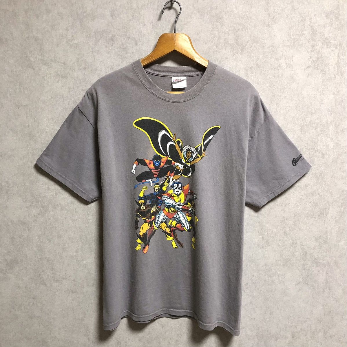 image of Comics x Marvel Comics Vintage 2003 X-Men Hero’S Marvel Graphitti Desions Tee in Grey (Size XL)