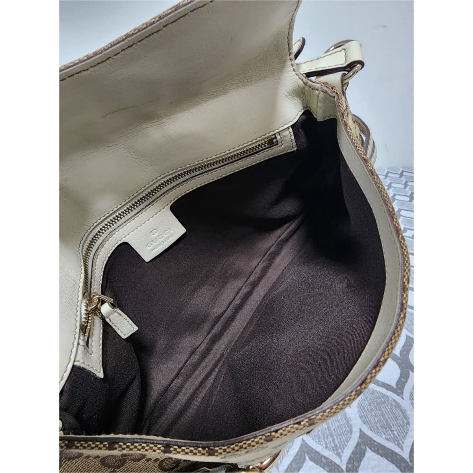 Gucci Aut Gucci Horsebit Chain Flap Shoulder Bag Brown/Beige/Cream Size ONE SIZE - 14 Thumbnail
