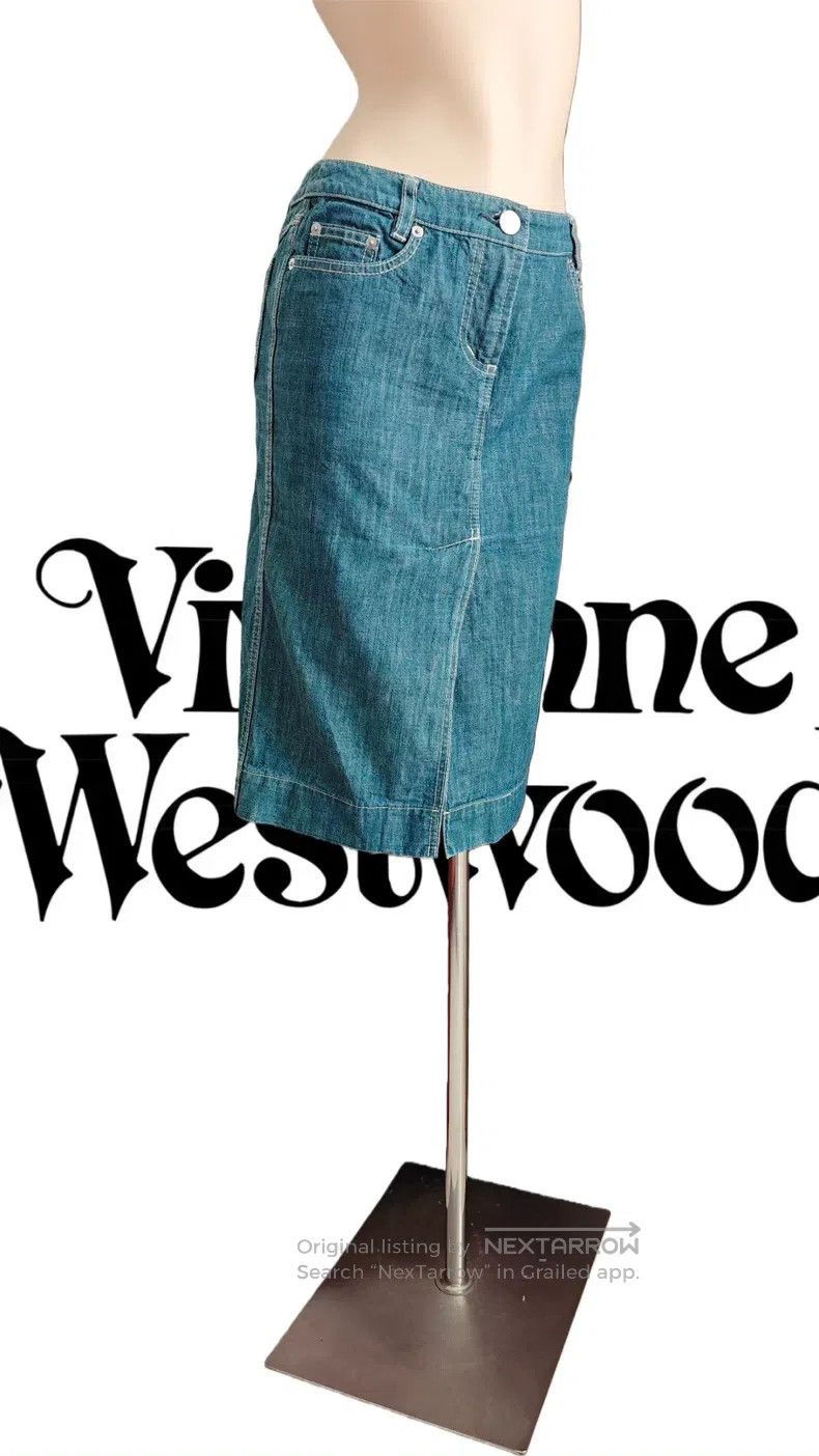 Vivienne Westwood Vivienne Westwood size 2 Denim silver button skirt Size 23" - 2 Thumbnail