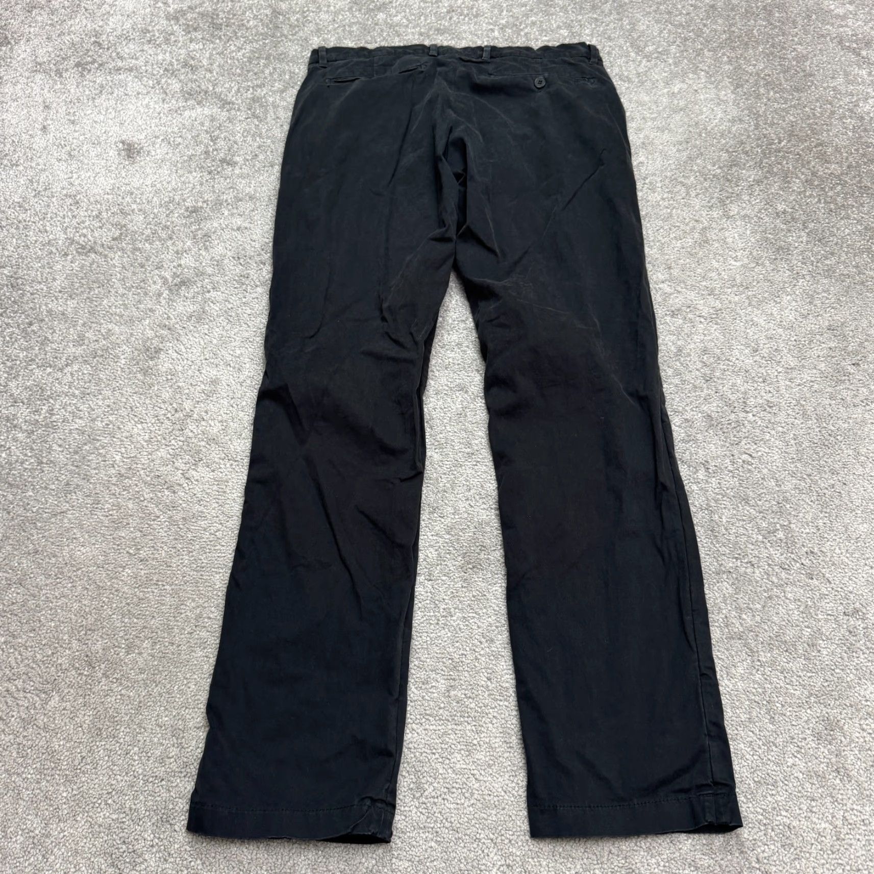 Vintage Etiqueta Negra Pants Mens Regular Cotton Black Straight Leg Chino 33x31 M City Classic Preppy Vintage No Size US 31 - 2 Thumbnail