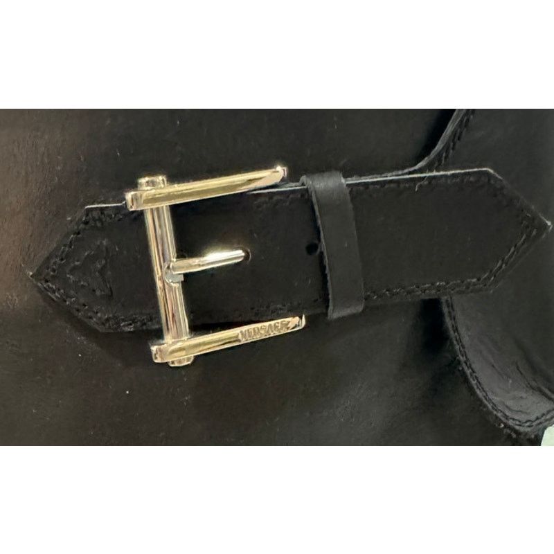 Versace *DS26 VERSACE Men's Leather Motorcycle Boots Size IT43/US10 Size US 10 / EU 43 - 3 Thumbnail